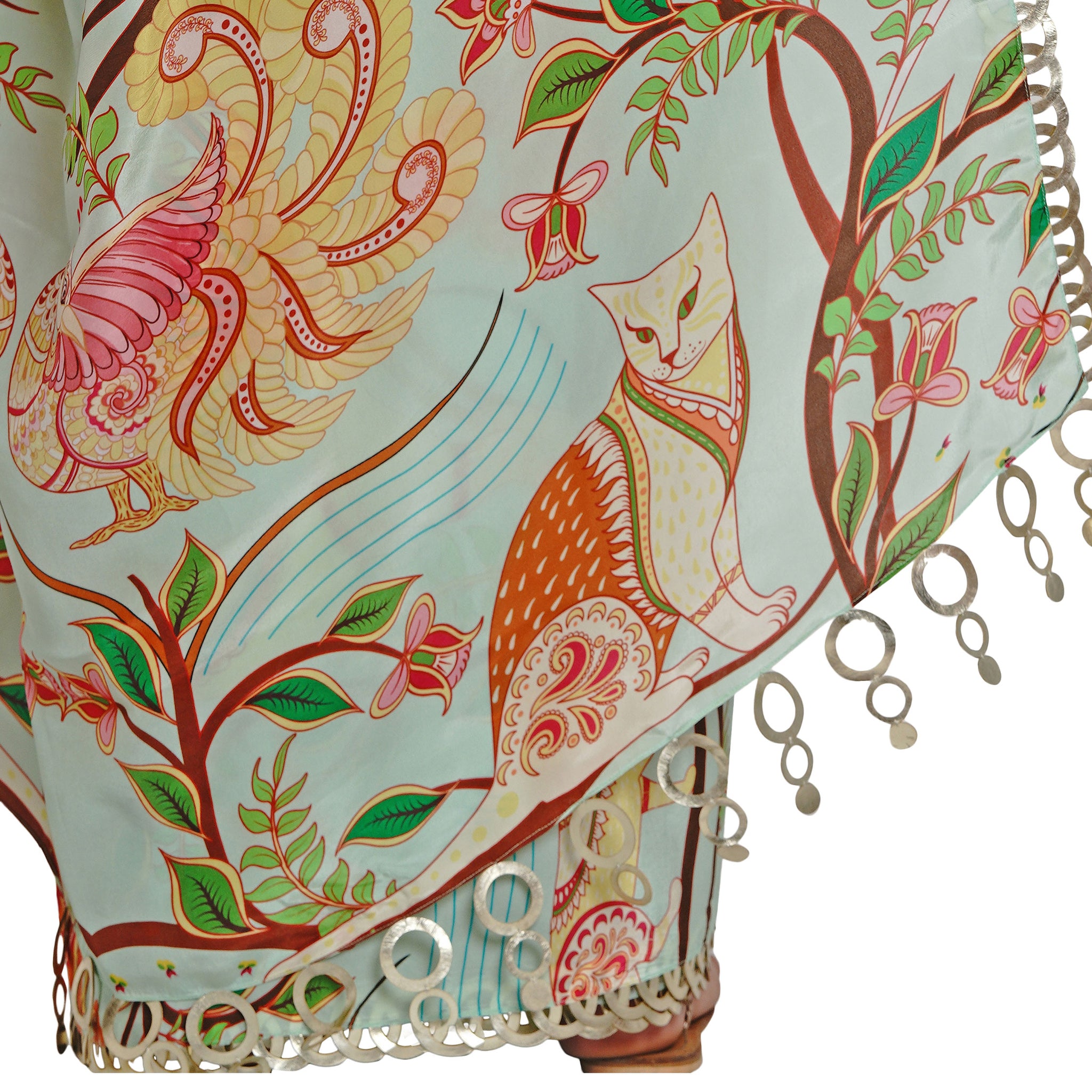 Embroidered Half & Half Printed Sari