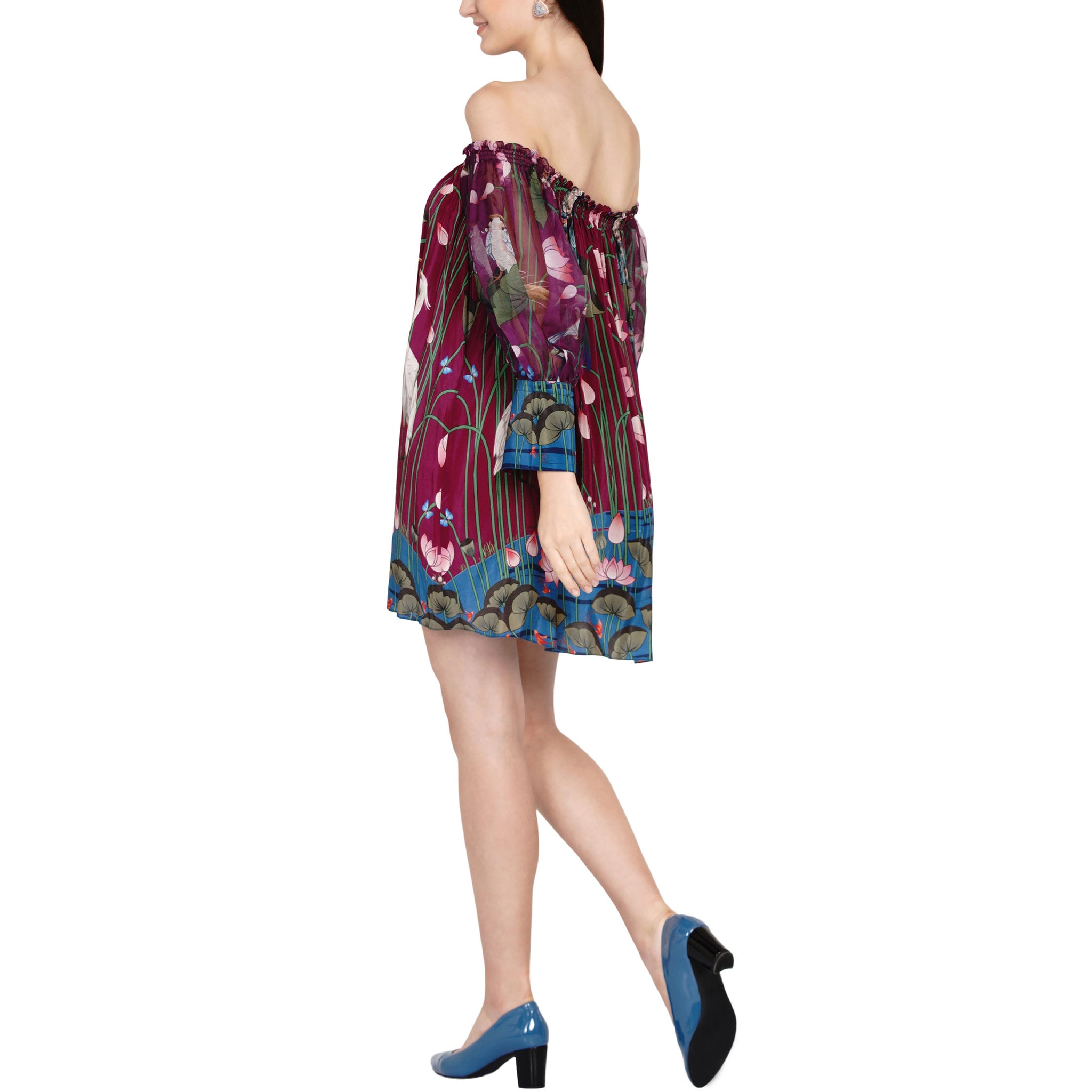 Embroidered Off Shoulder Dress