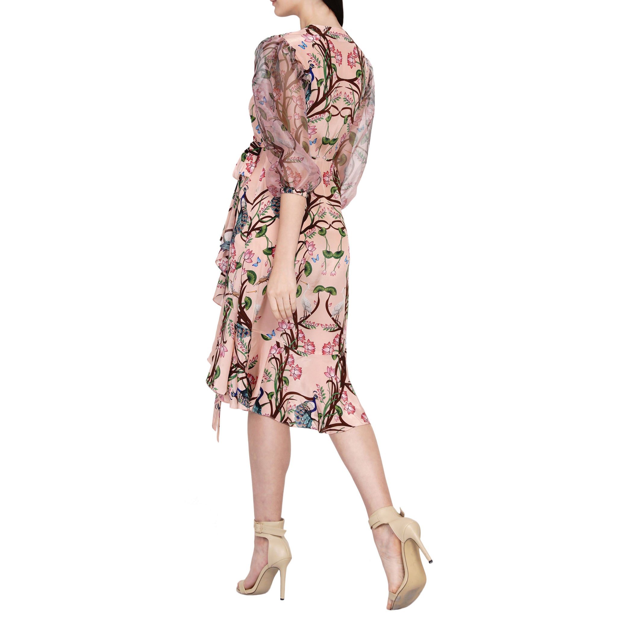 Embroidered Wrap Dress