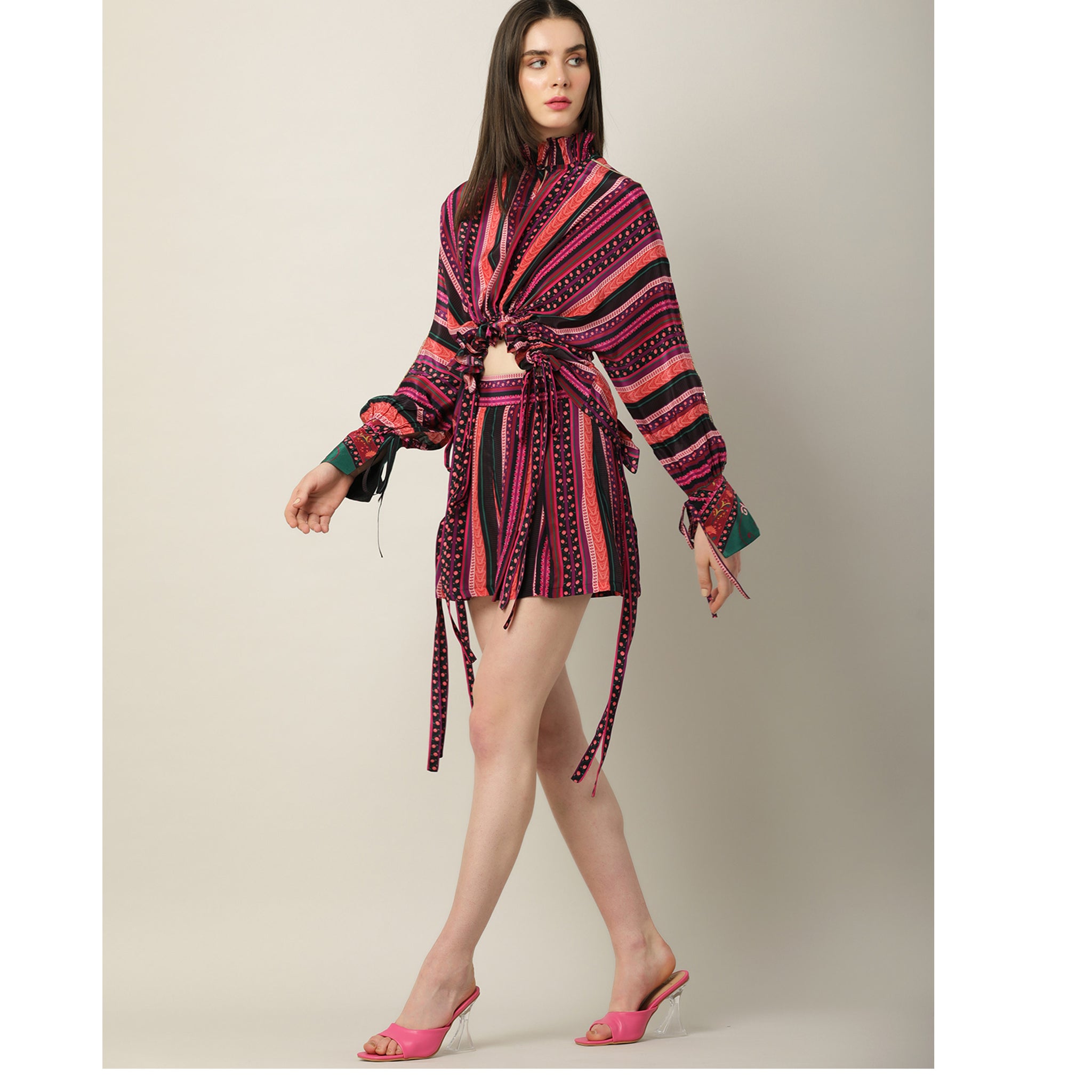 Embroidered Draped top
