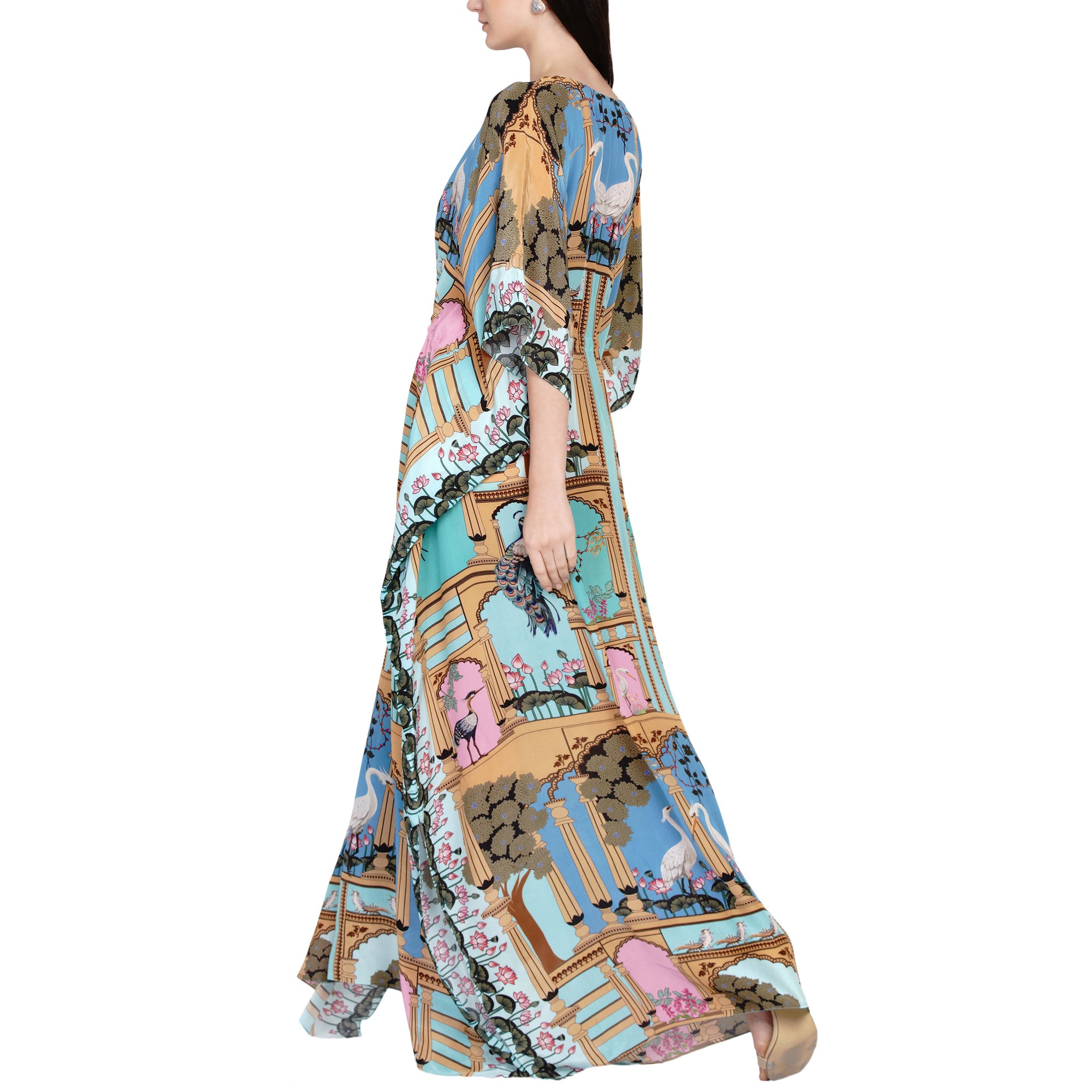 Printed kaftan with slit