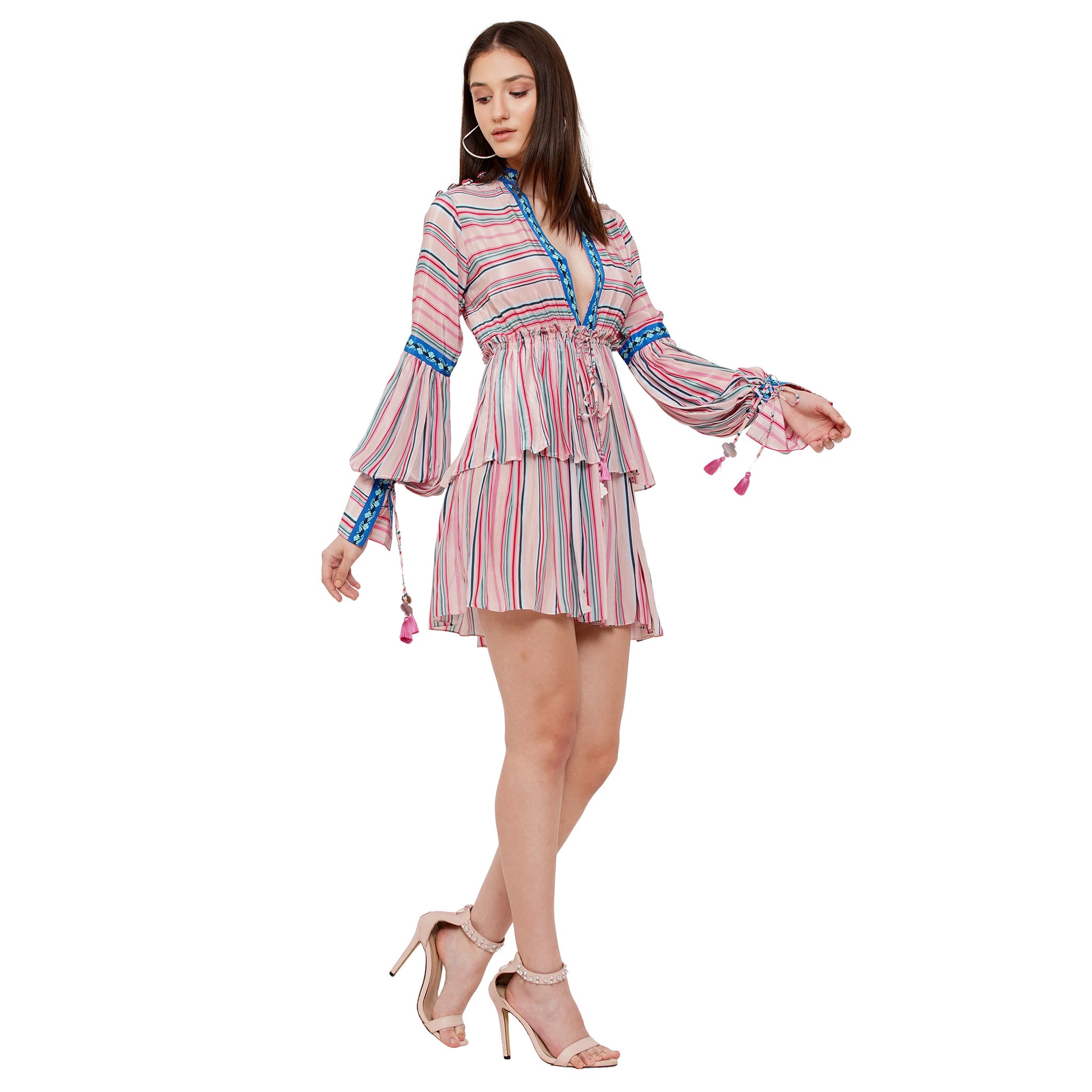 Embroidered Peplum Dress