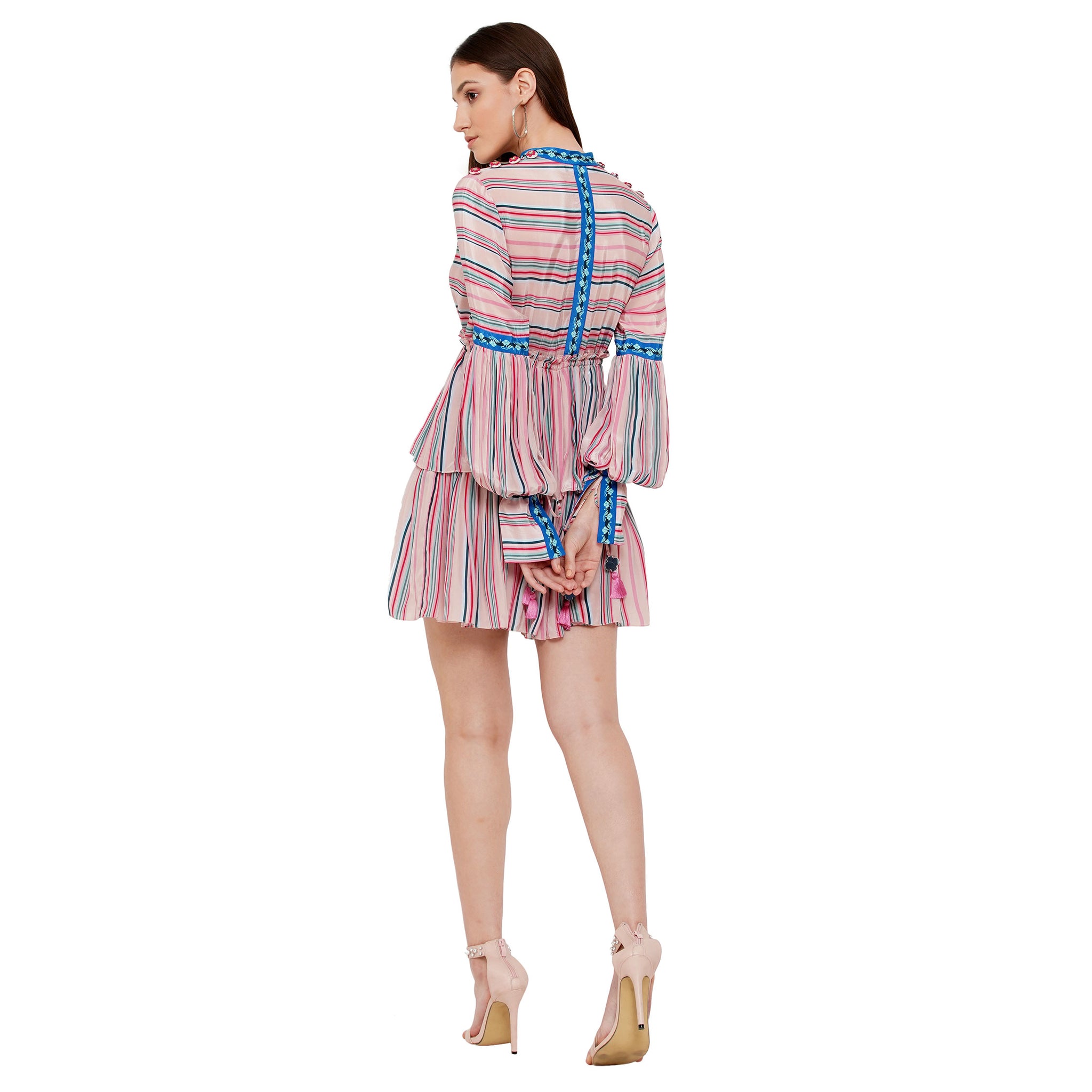 Embroidered Peplum Dress