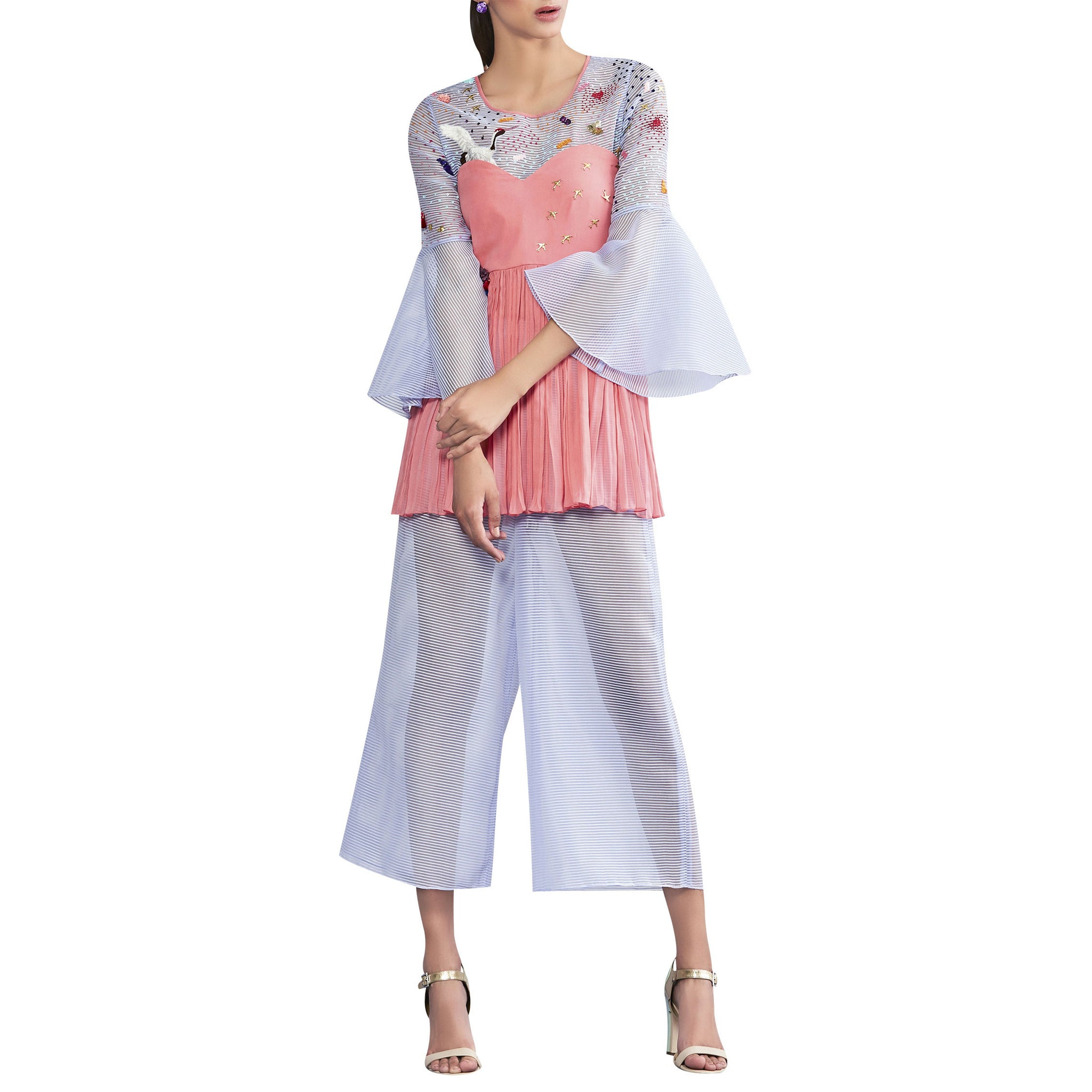 Hand Embroidered Bell Sleeves Top