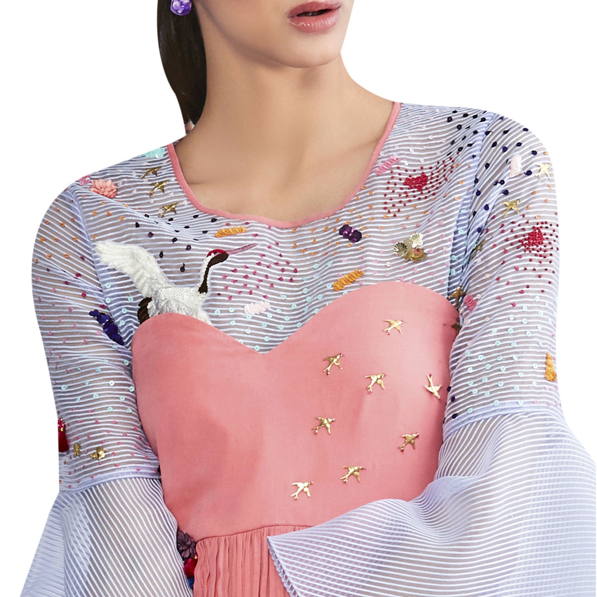 Hand Embroidered Bell Sleeves Top