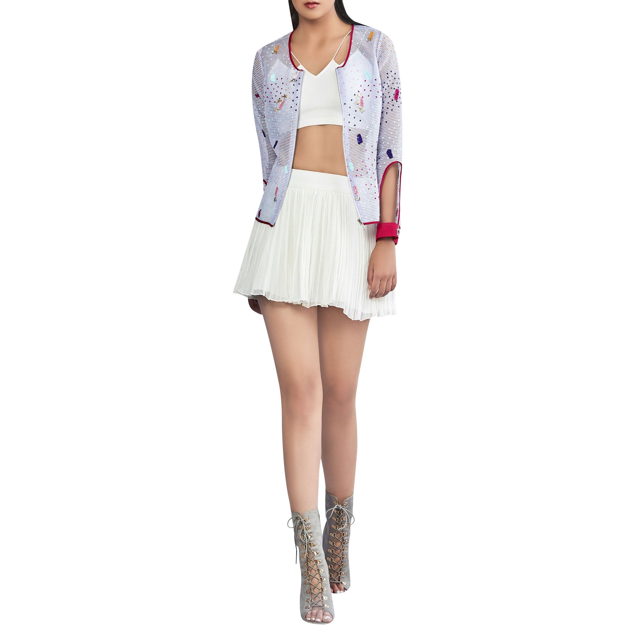 Hand Embroidered Organza Jacket