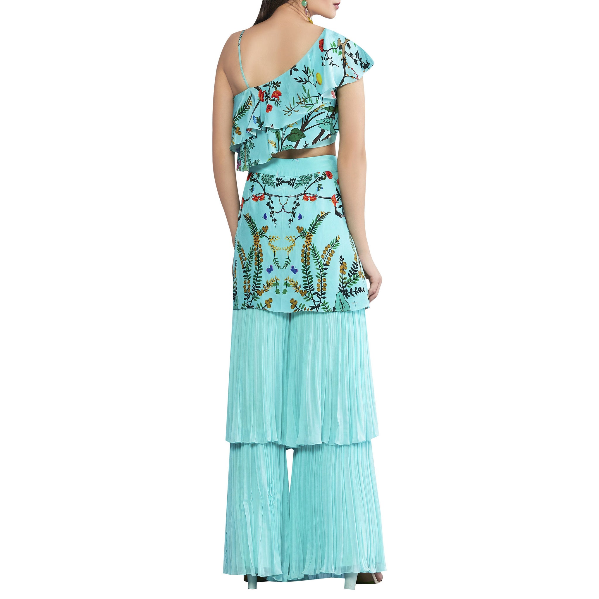 Printed Pleated Pants