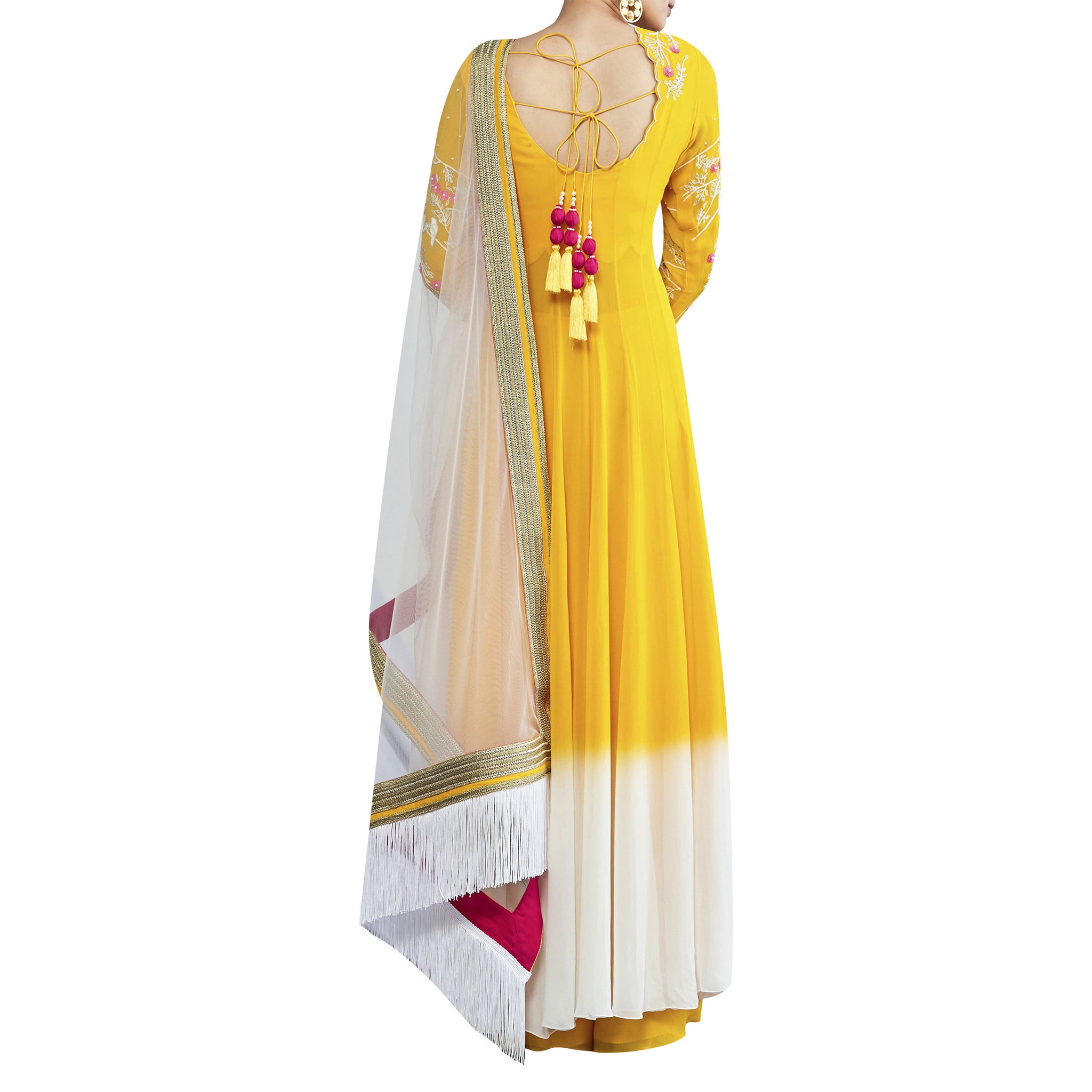 Embroidered Kalidar Kurta with Sharara & Dupatta