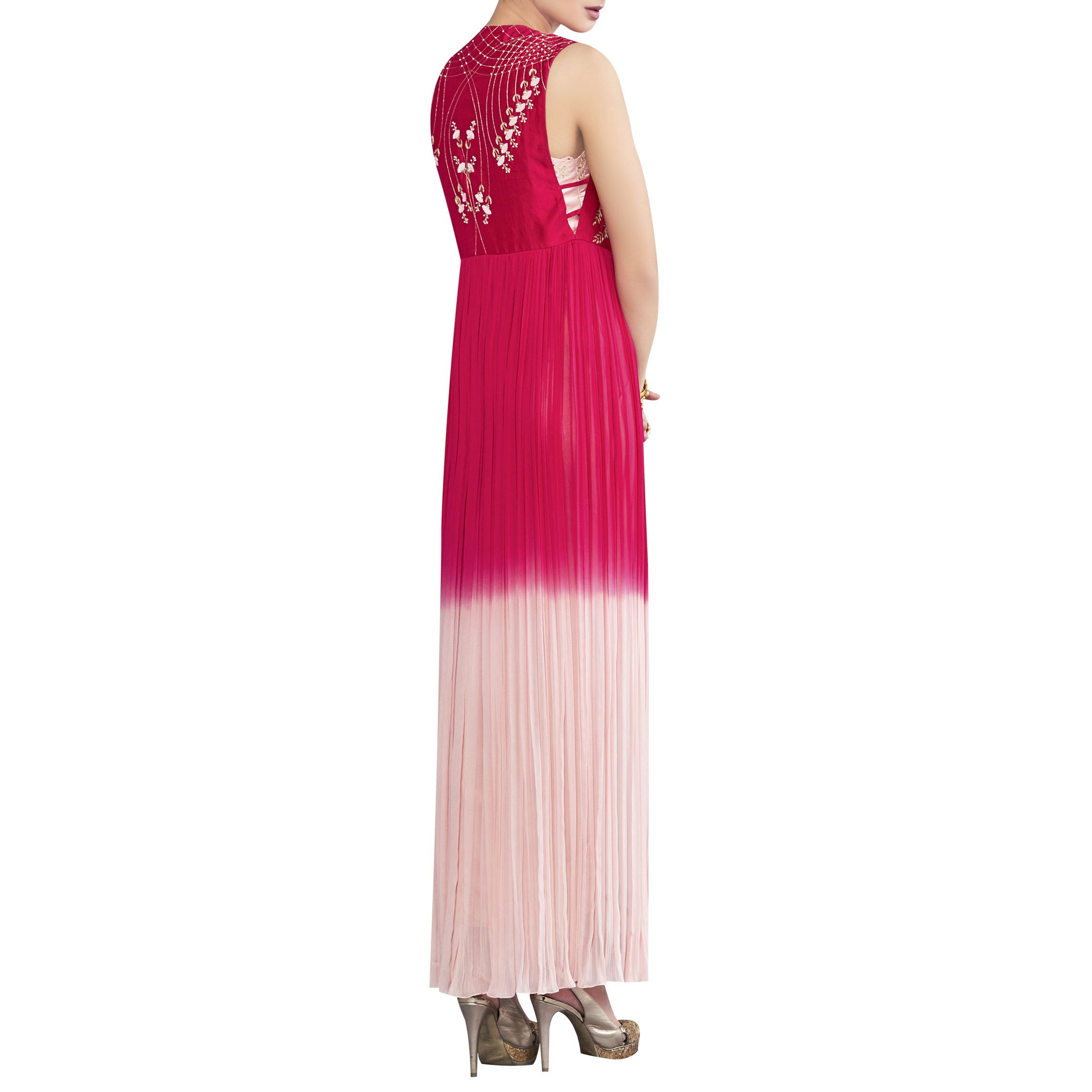 Embroidered Jacket with Draped Skirt and Top