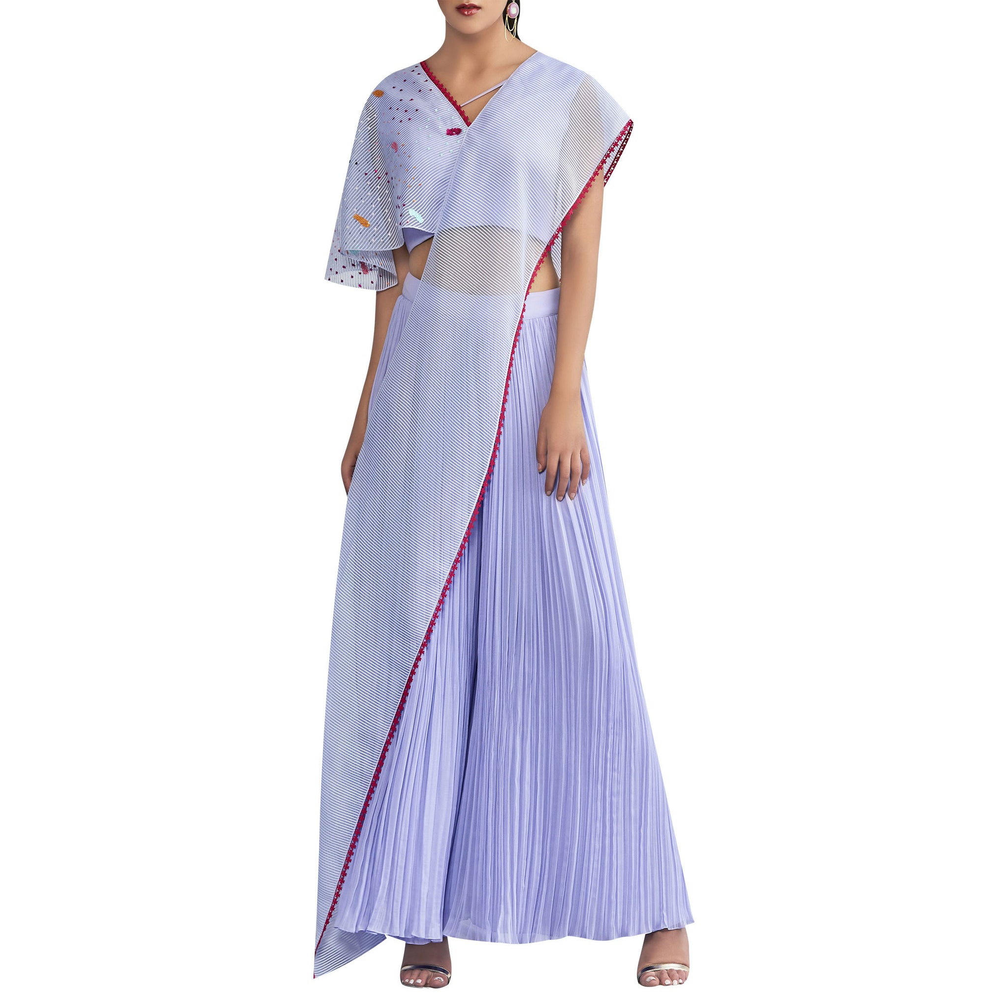 Embroidered Draped Set