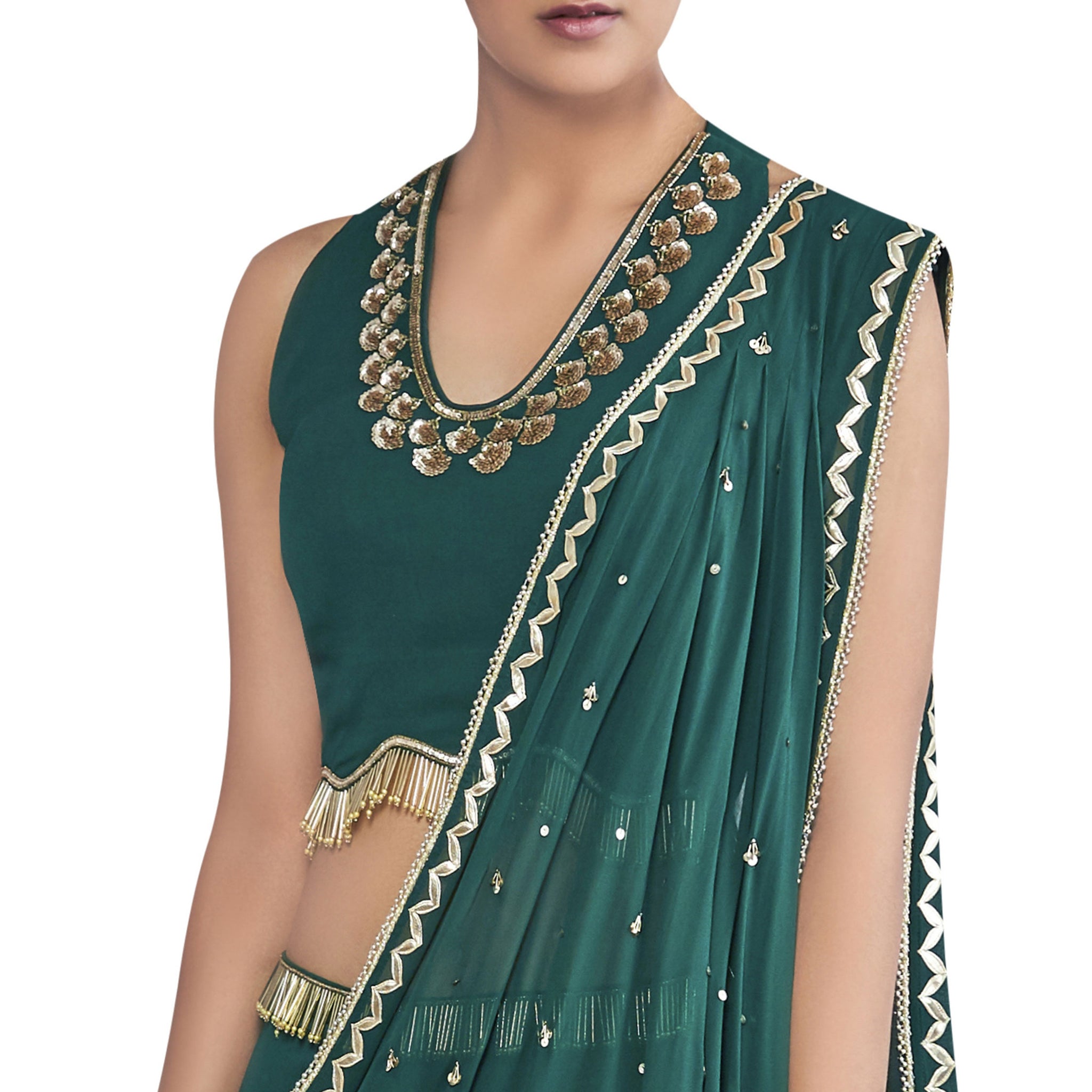 Embroidered Pre-Draped sari