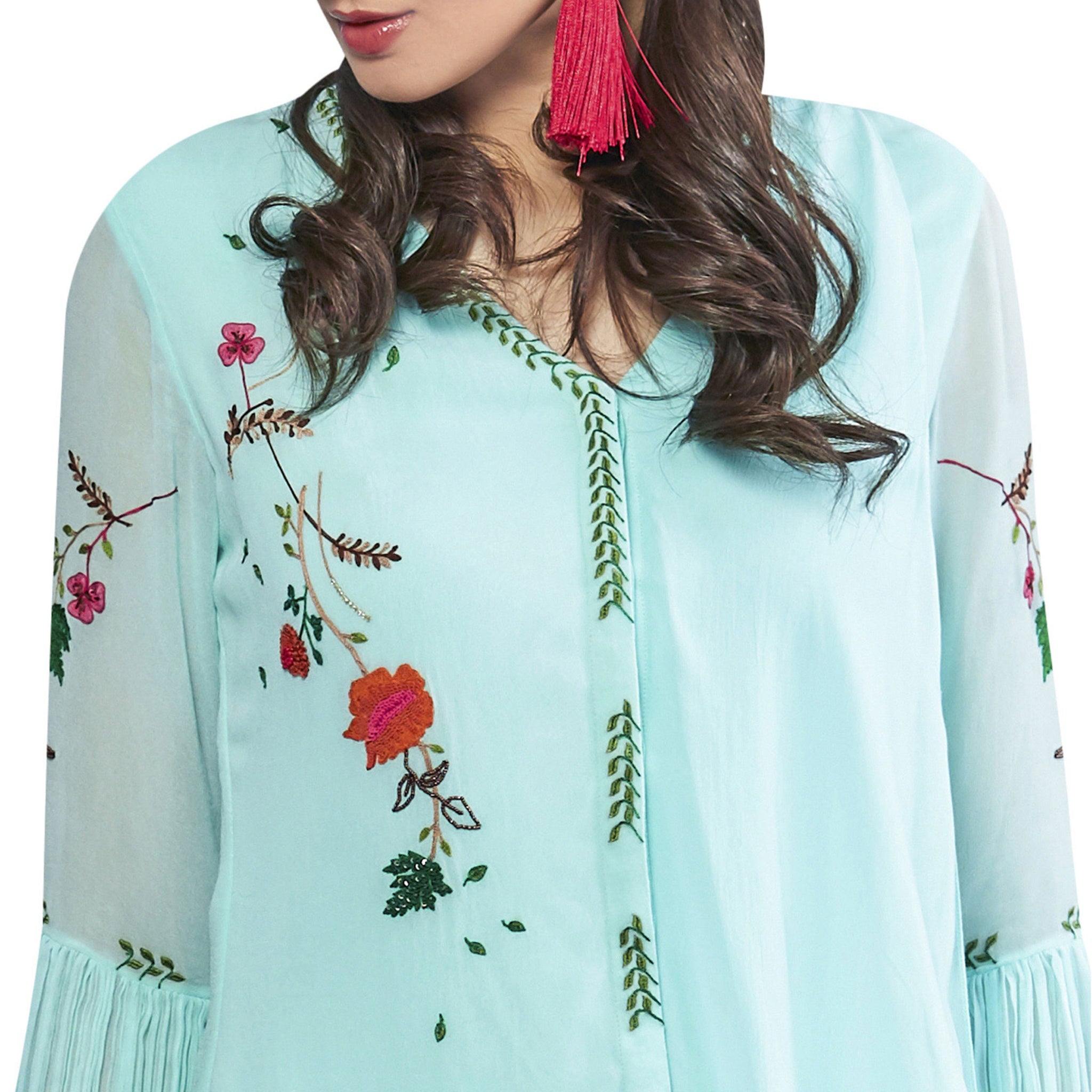 Embroidered Draped Tunic