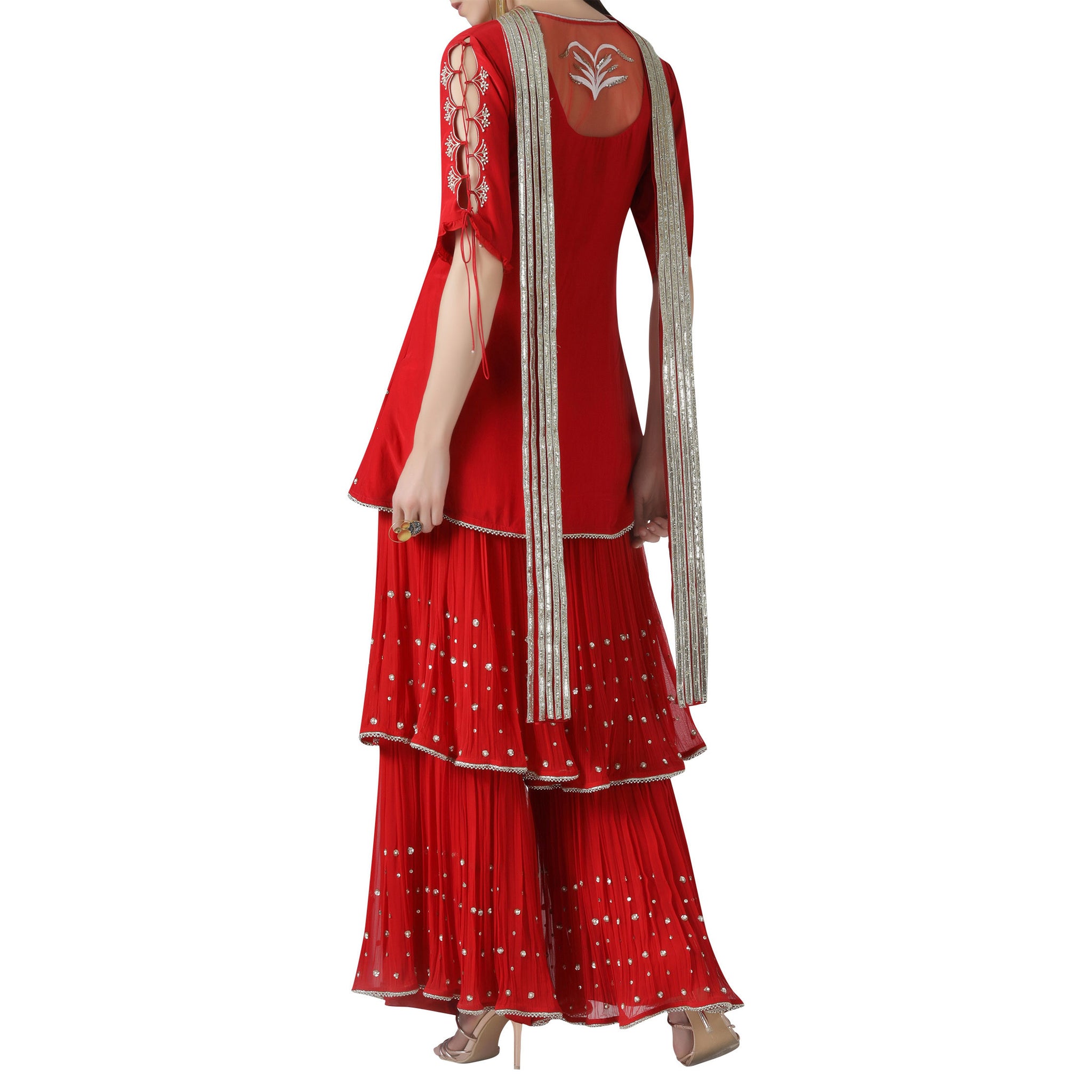 Embroidered Kurta Sharara Set