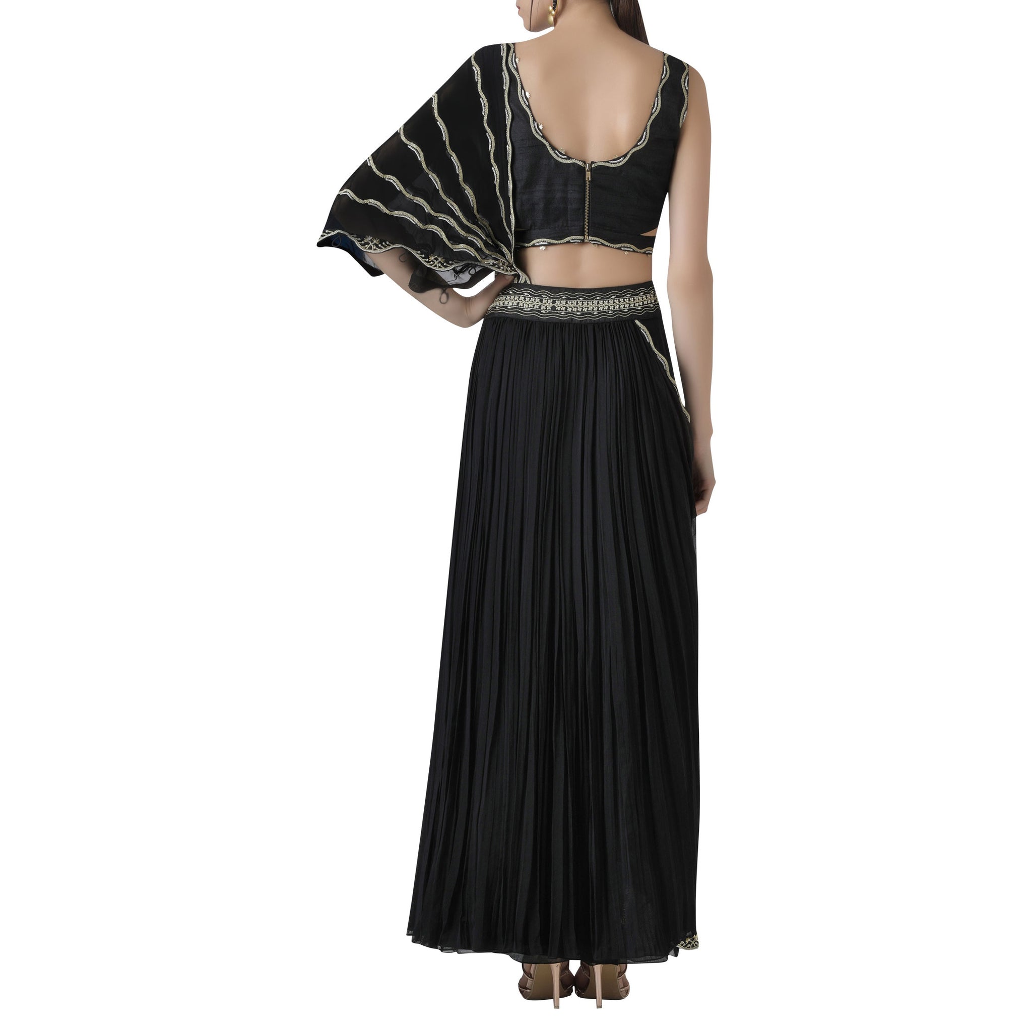 Embroidered Pre-Draped Sari