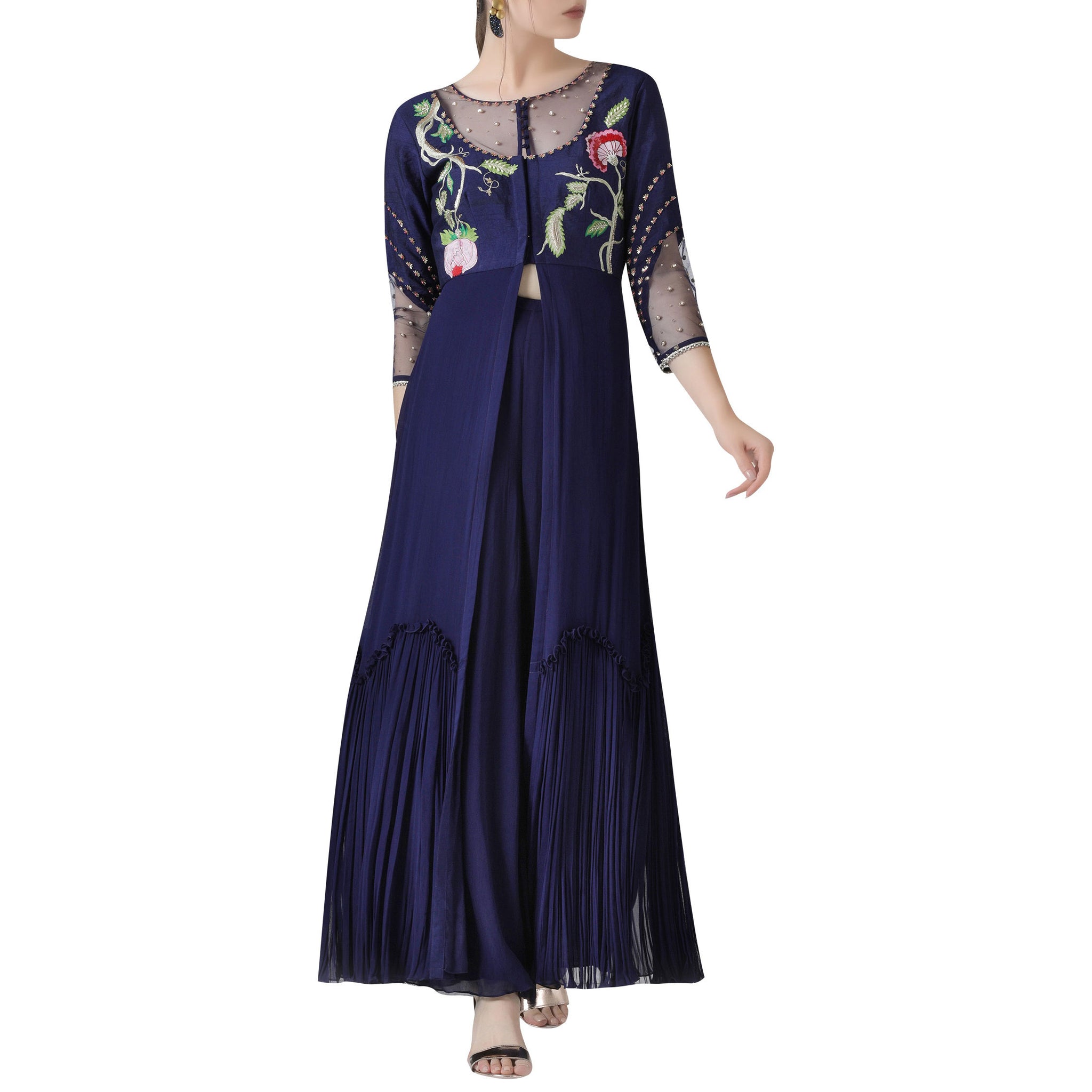 Embroidered Kurta Palazzo Set