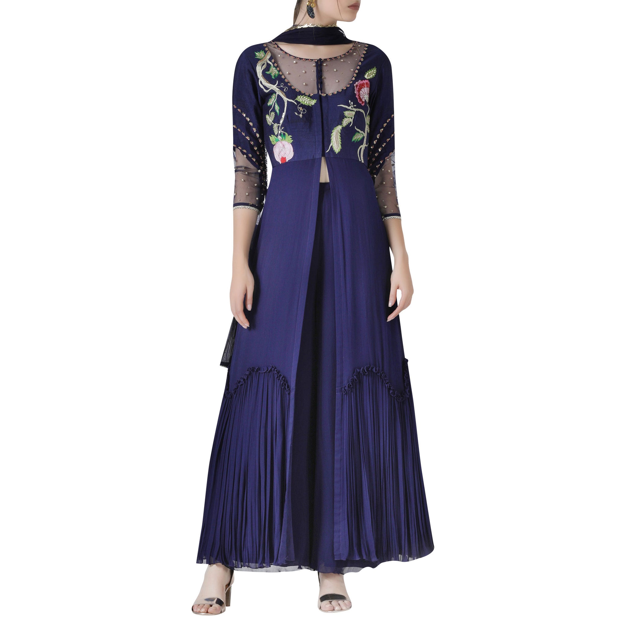 Embroidered Kurta Palazzo Set