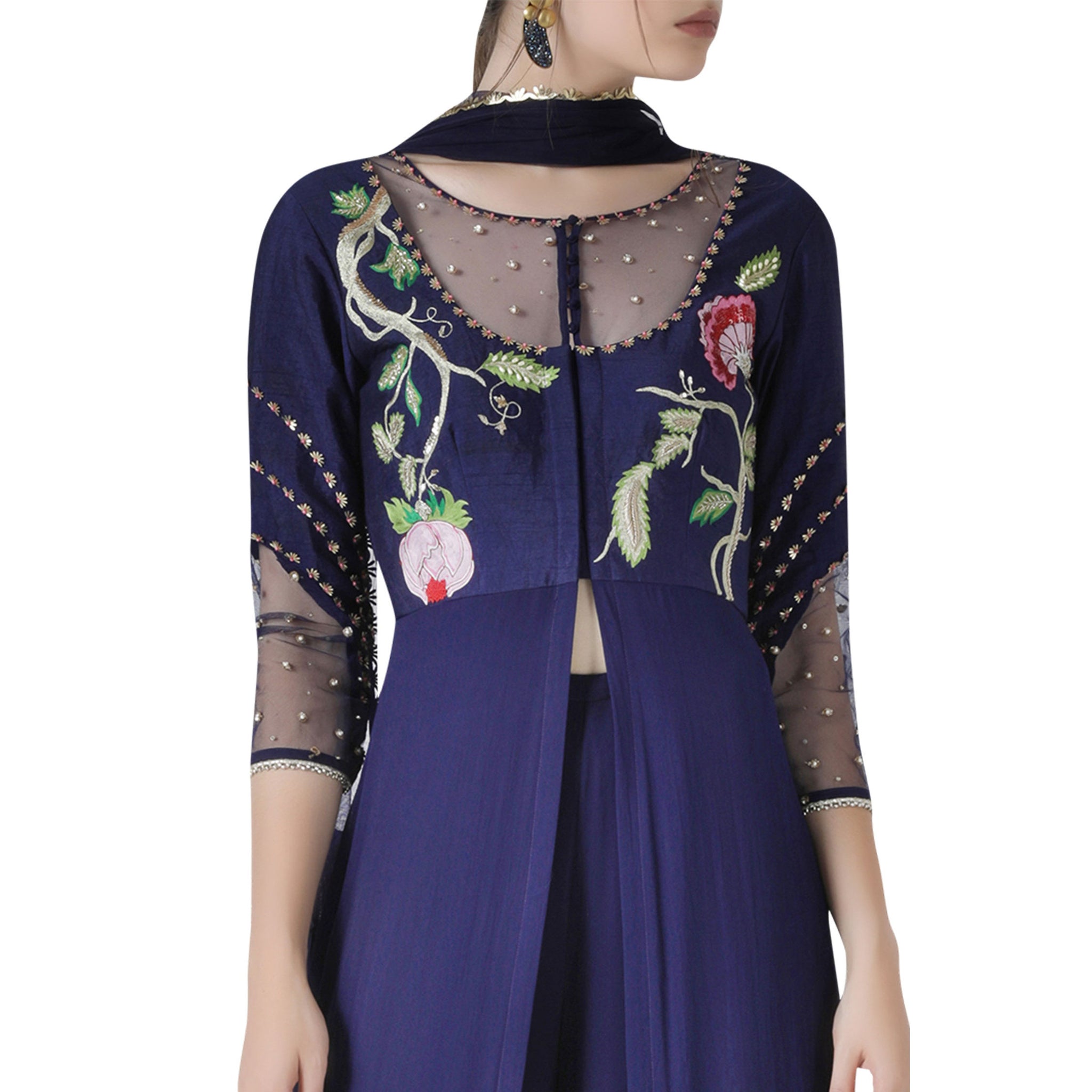 Embroidered Kurta Palazzo Set