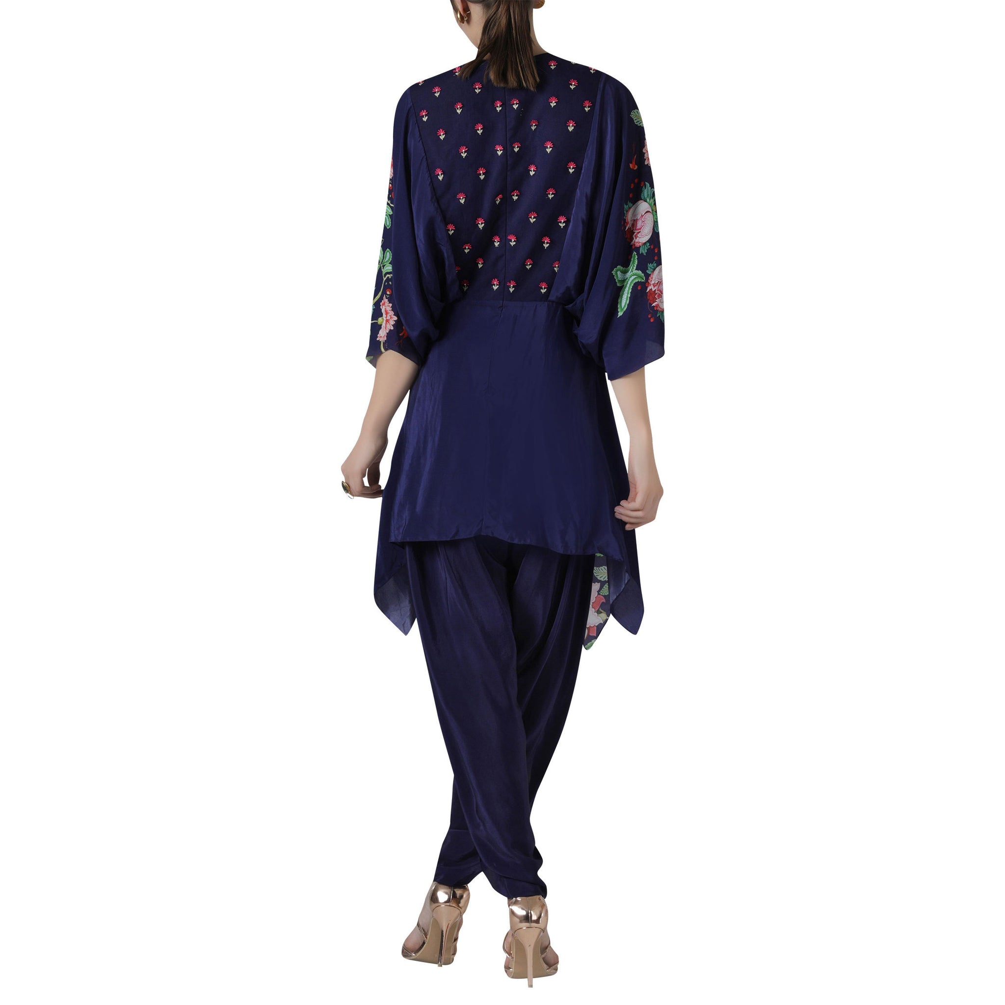 Embroidered Tunic with Dhoti Pants