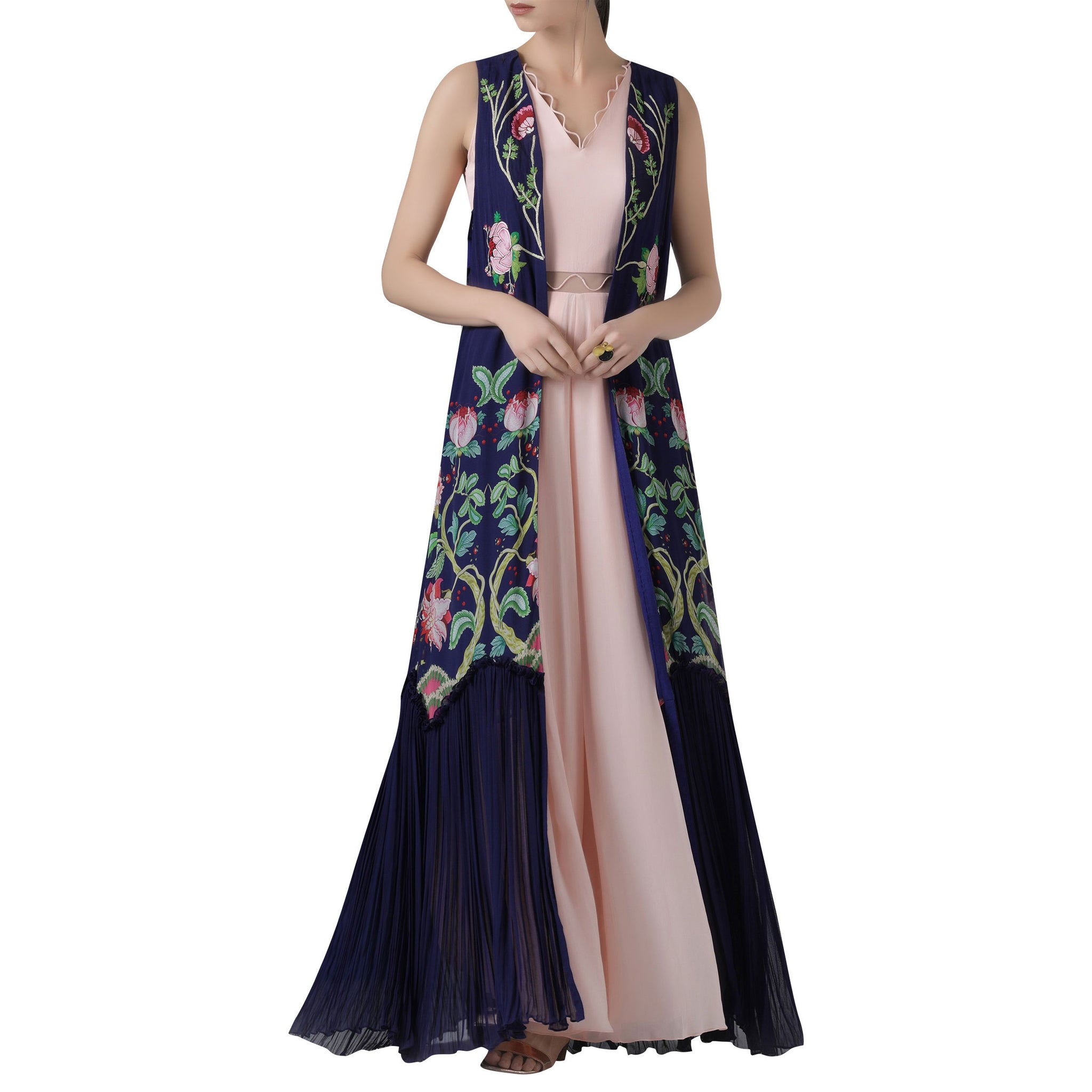 Embroidered Jumpsuit with Jacket