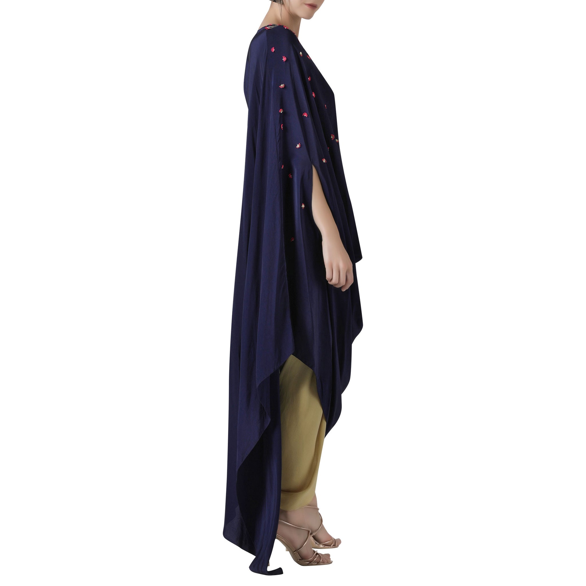 Embroidered Draped Tunic with Tulip Pants