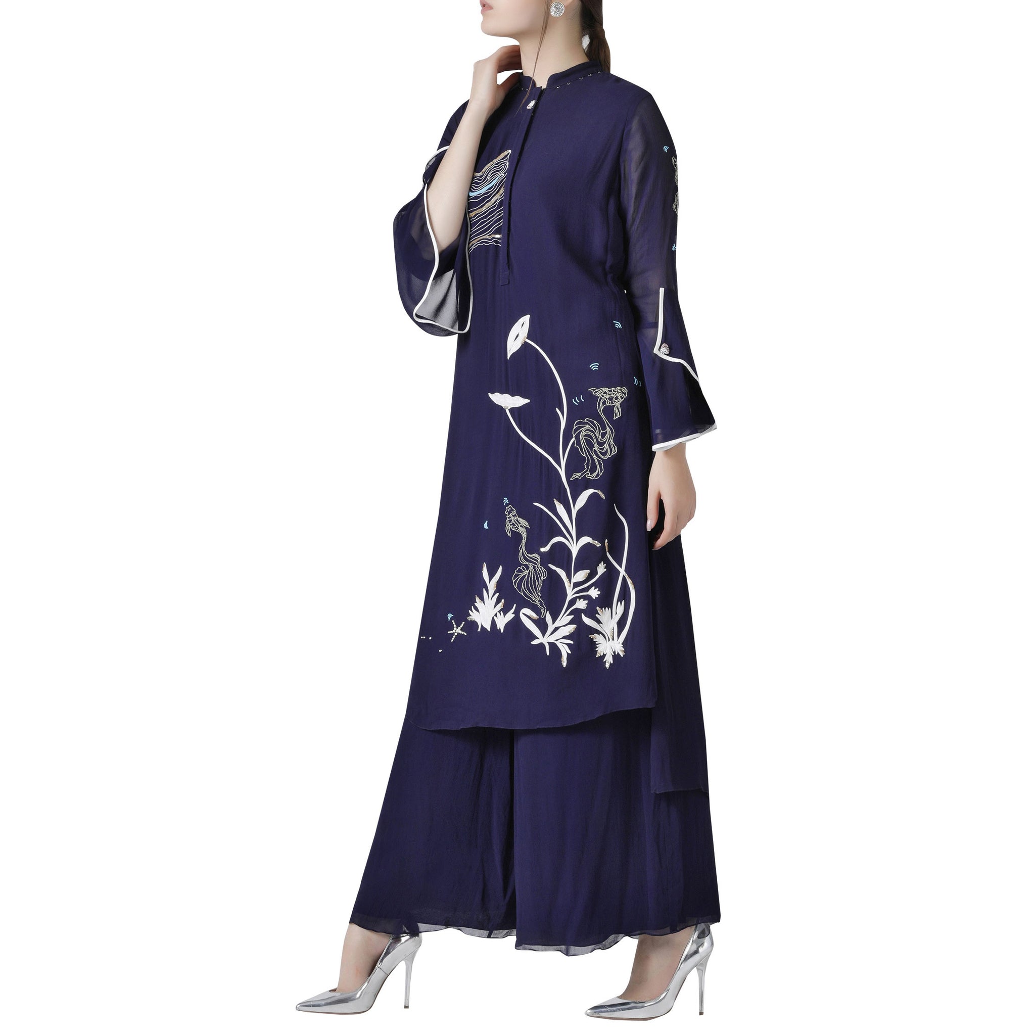 Embroidered Kurta Pallazo Set