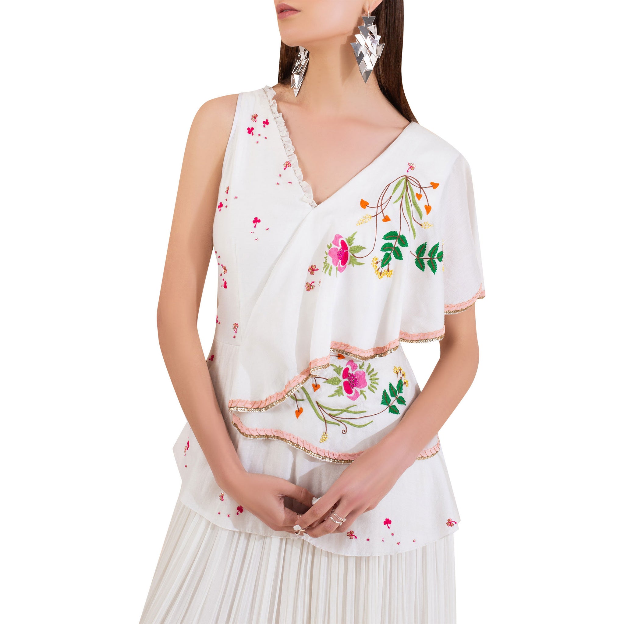 Embroidered Peplum Dress