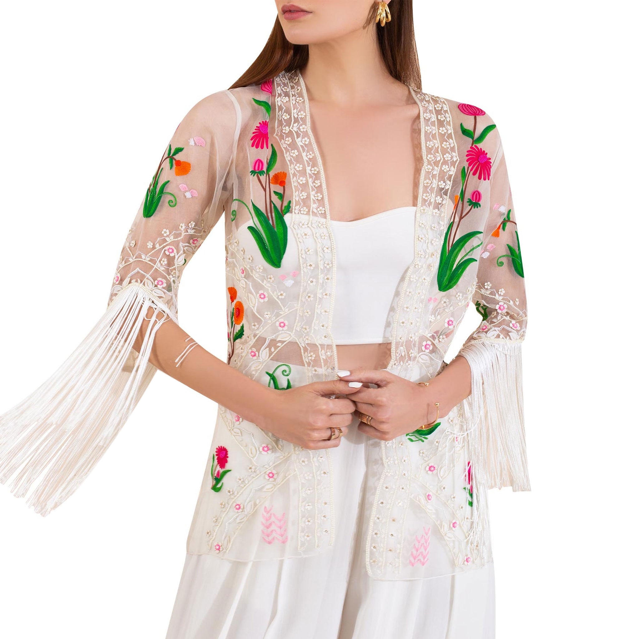 Embroidered Jacket Set