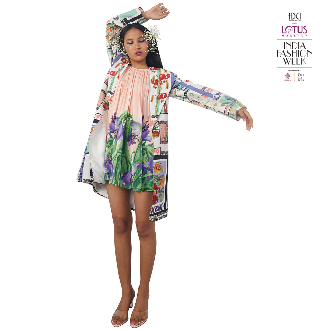Printed Pleated Dress