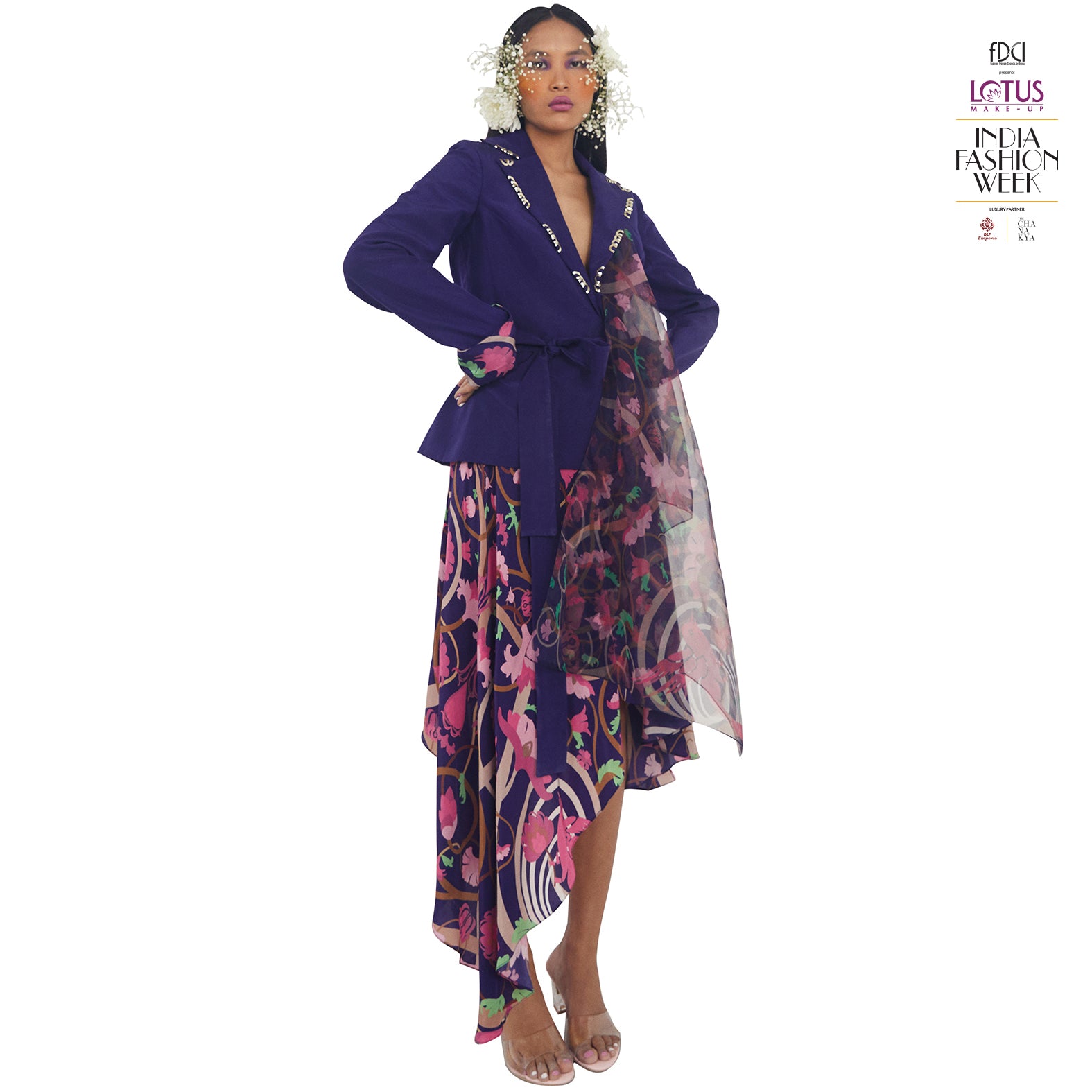 Asymmetrical Printed Skirt