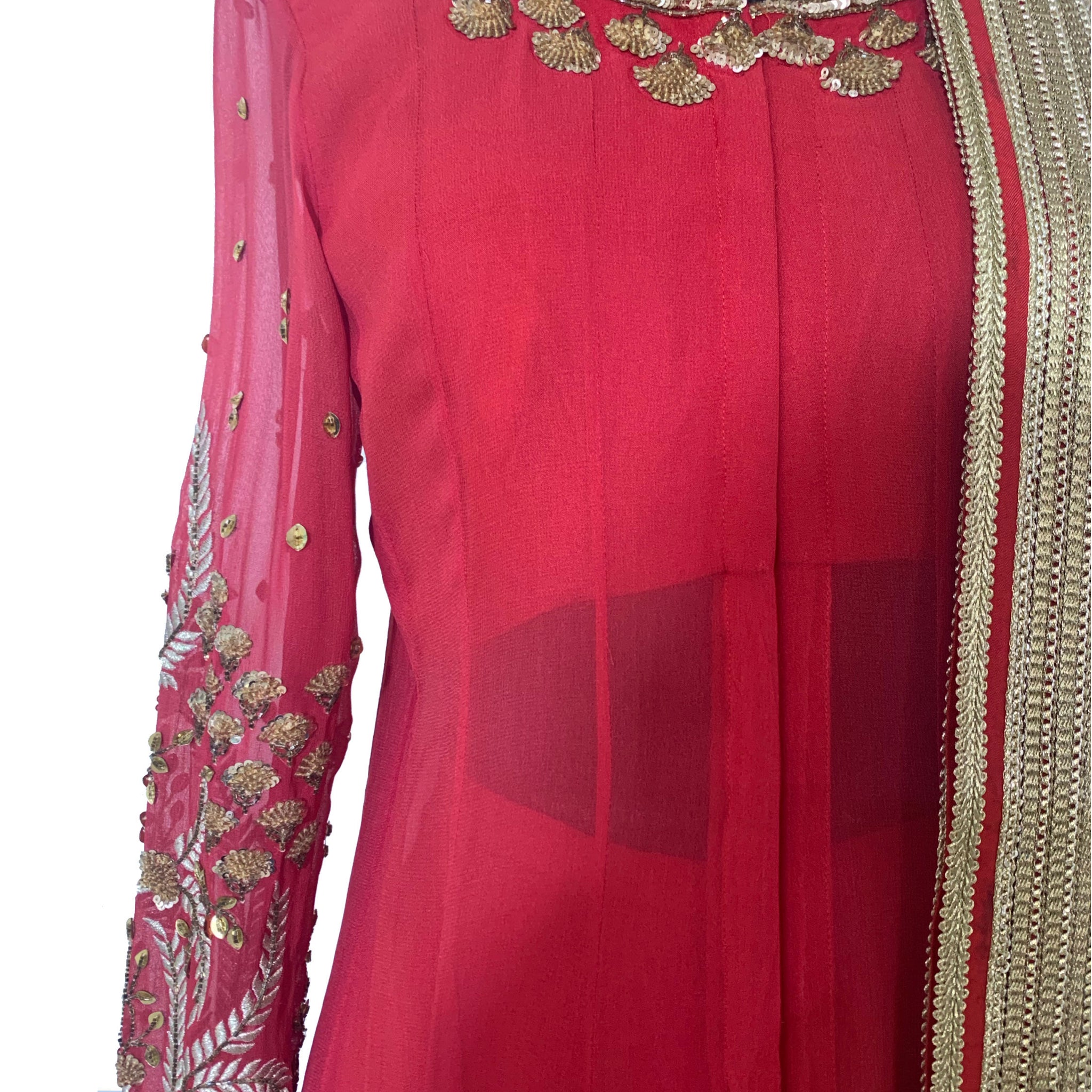 Embroidered Anarkali with Pallazo and Dupatta
