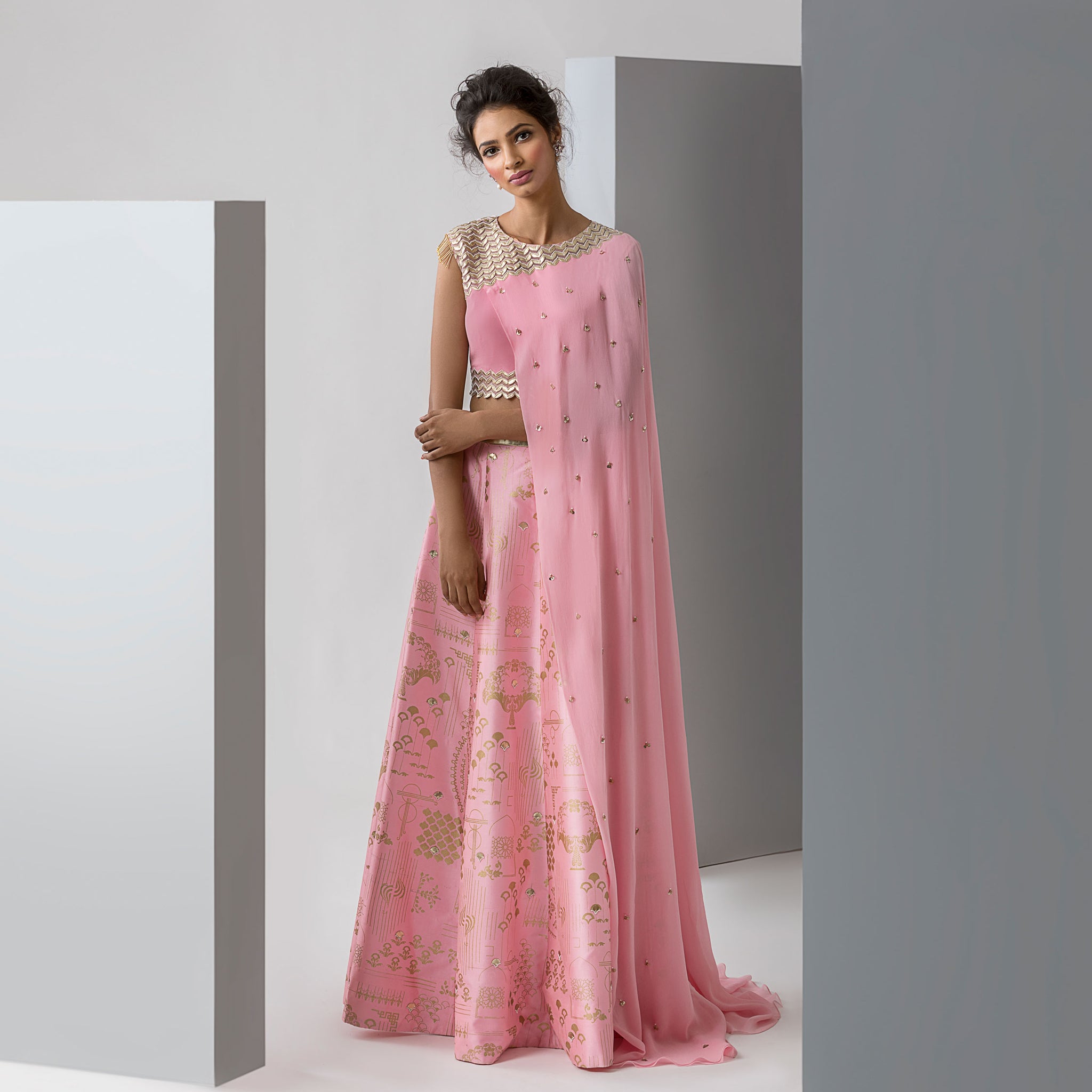 Embroidered Draped Lehenga