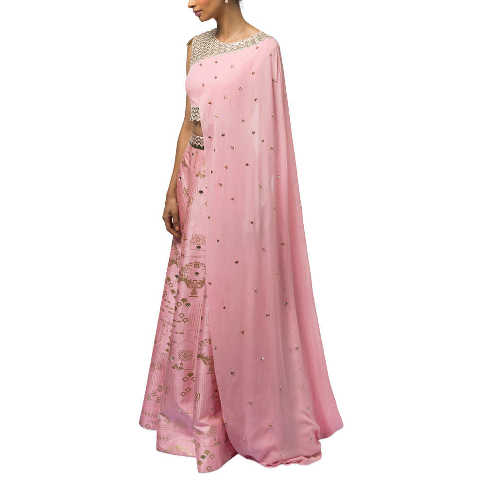 Embroidered Draped Lehenga