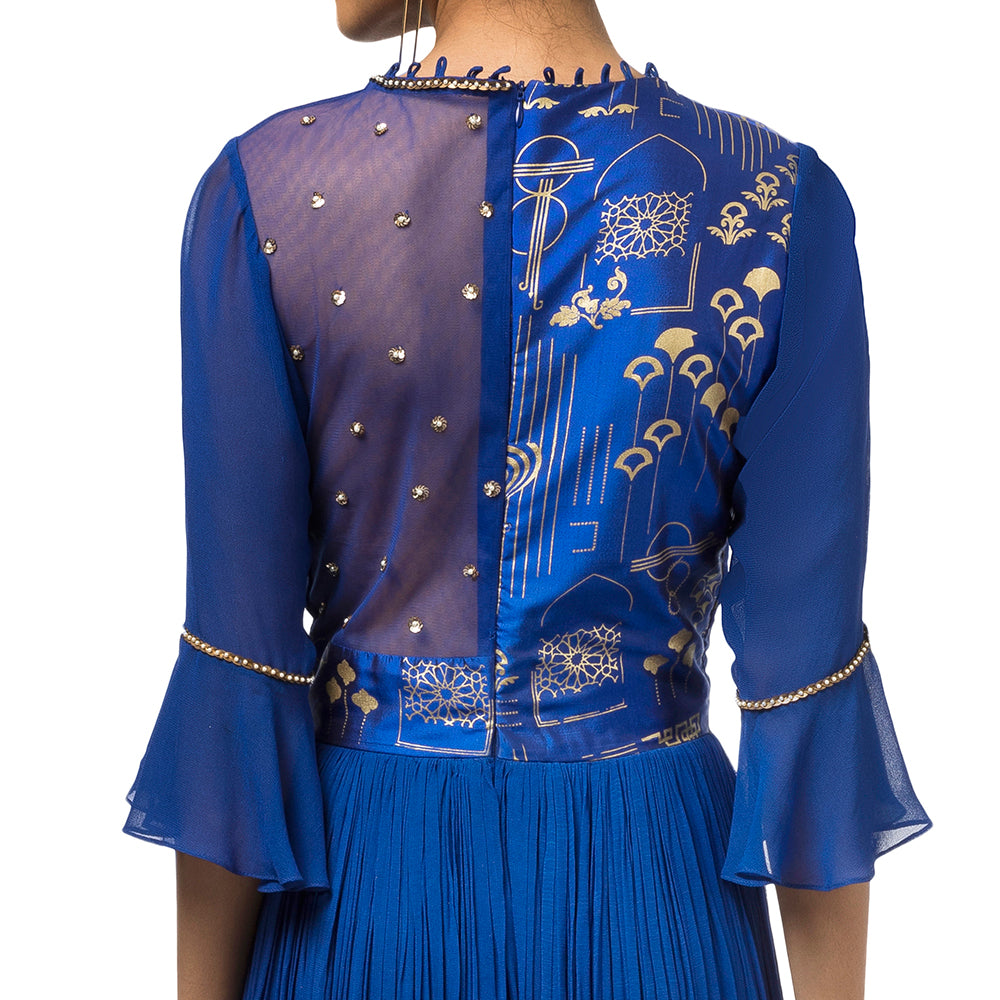 Embroidered Peplum Gown