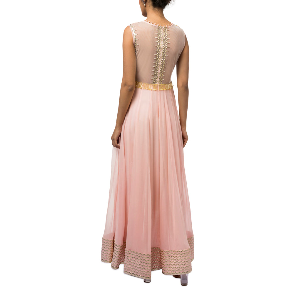 Embroidered and Printed Asymmetrical Kurta with Churidar