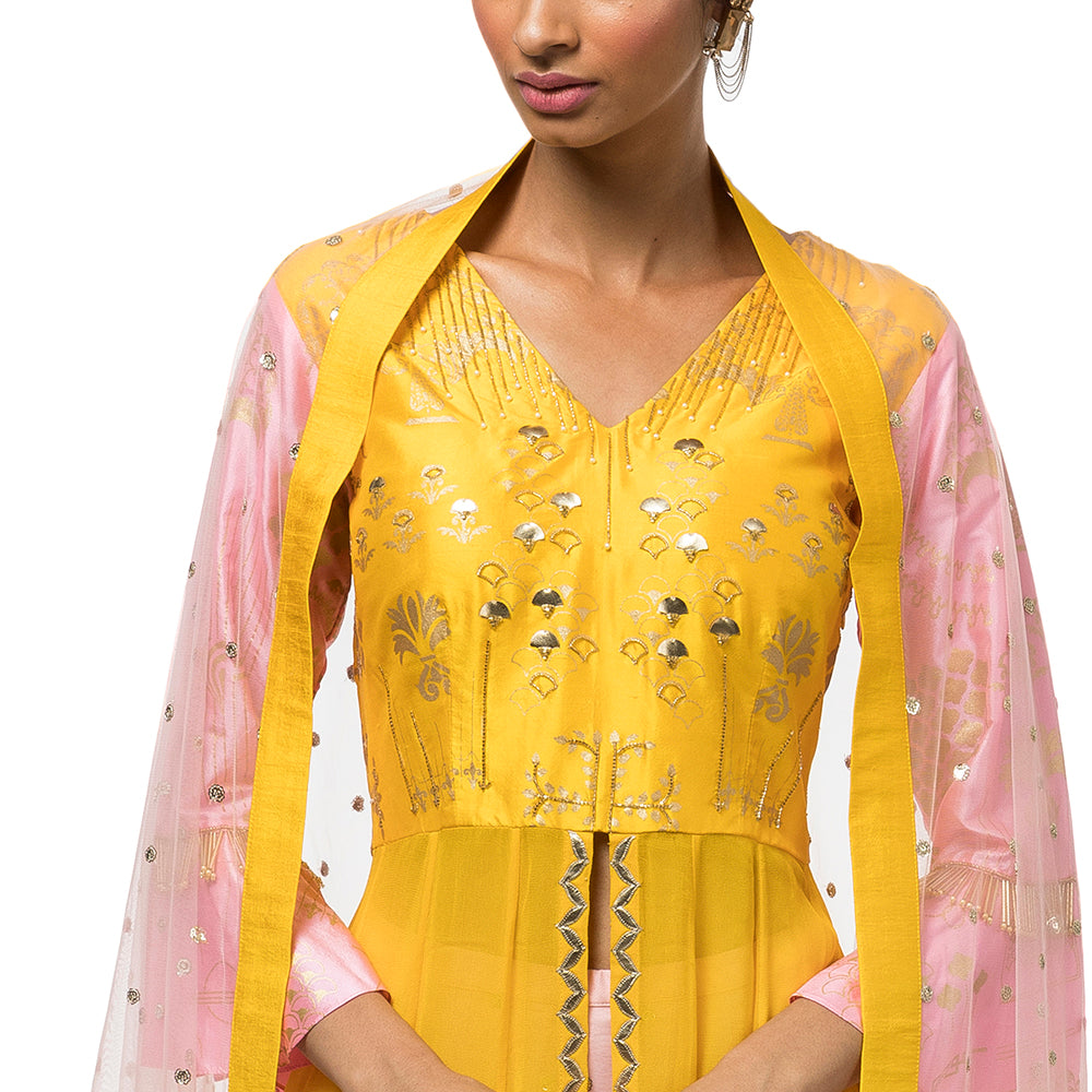 Embroidered Anarkali with Lehenga Skirt and Dupatta