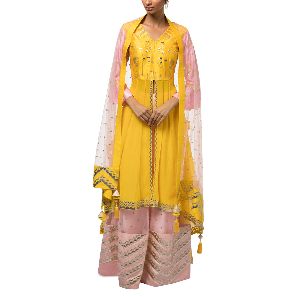 Embroidered Anarkali with Lehenga Skirt and Dupatta