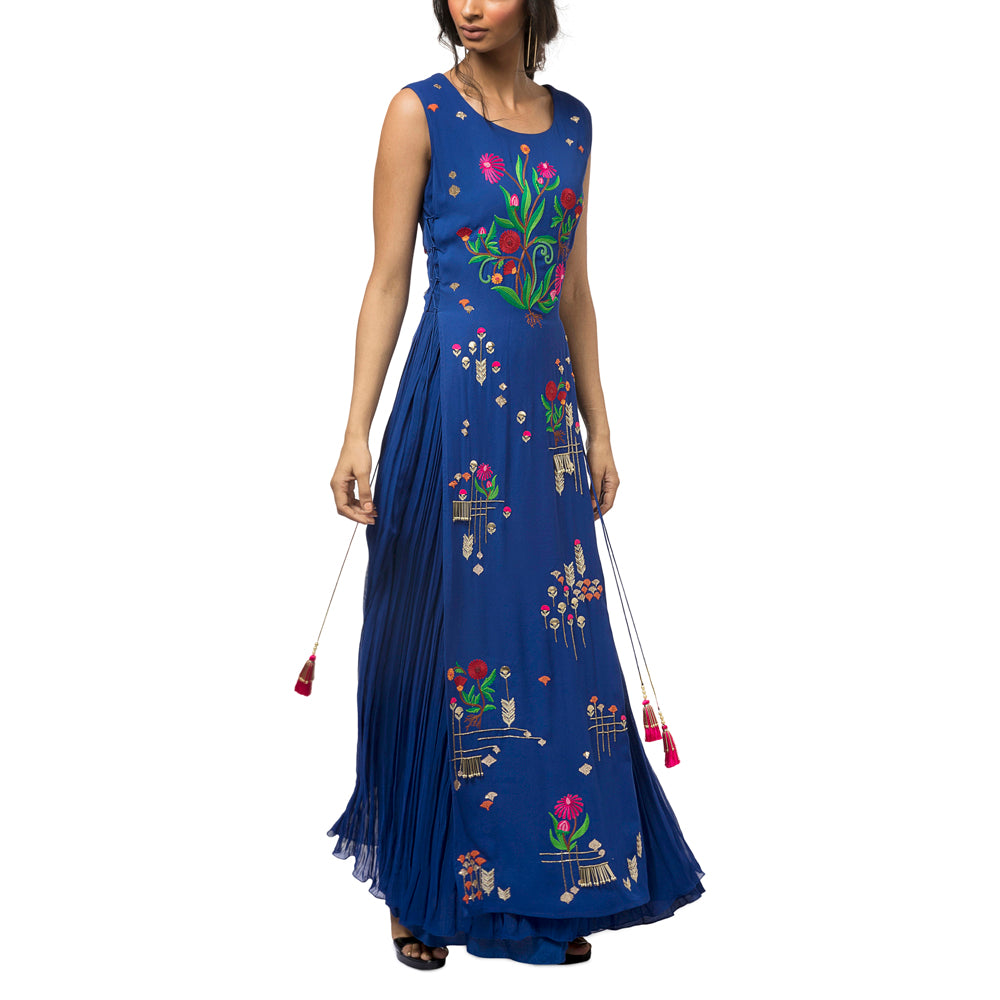 Embroidered Layered Gown