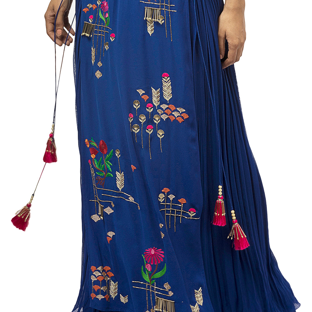 Embroidered Layered Gown