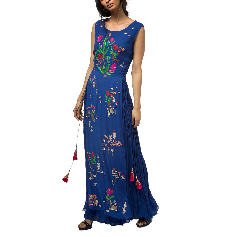Embroidered Layered Gown