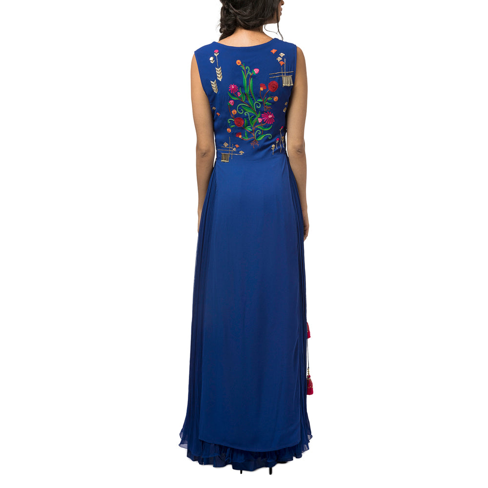 Embroidered Layered Gown