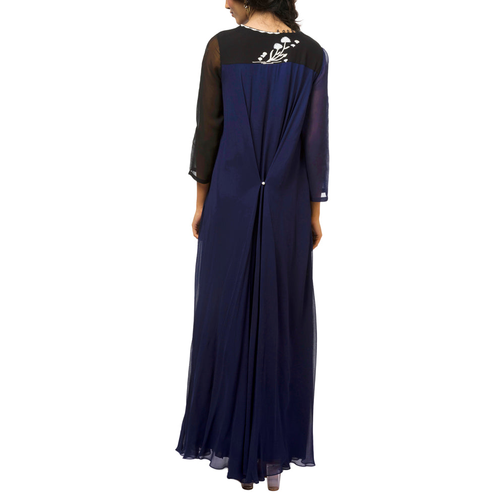 Asymmetrical Embroidered Panel Dress