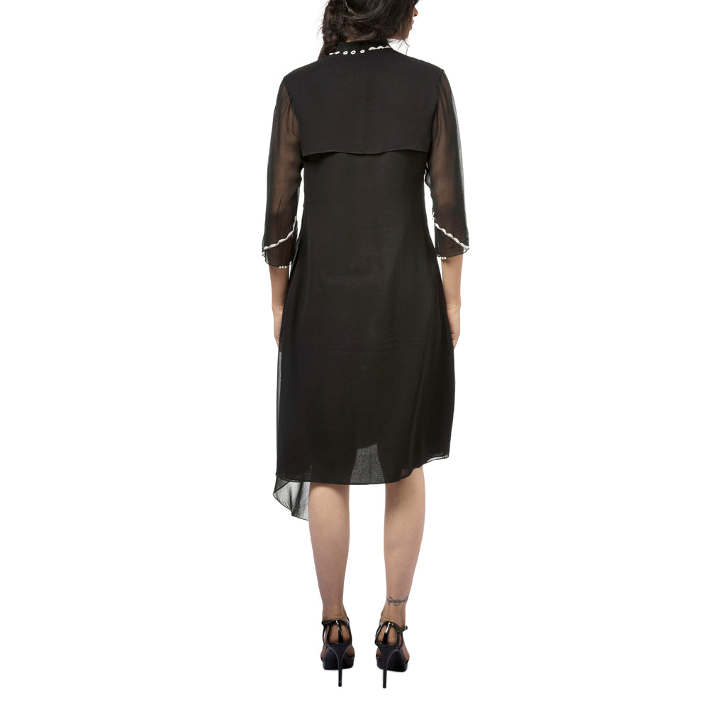 Embroidered Overlap Dress