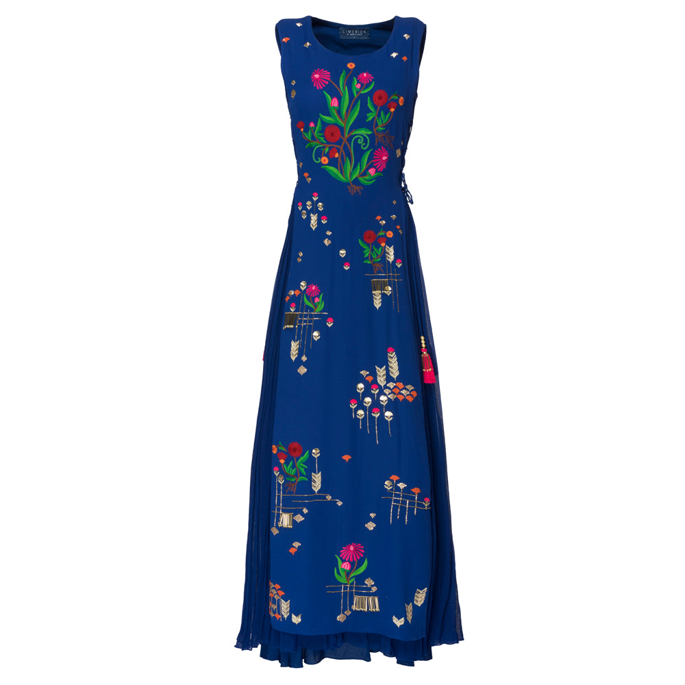 Embroidered Layered Gown