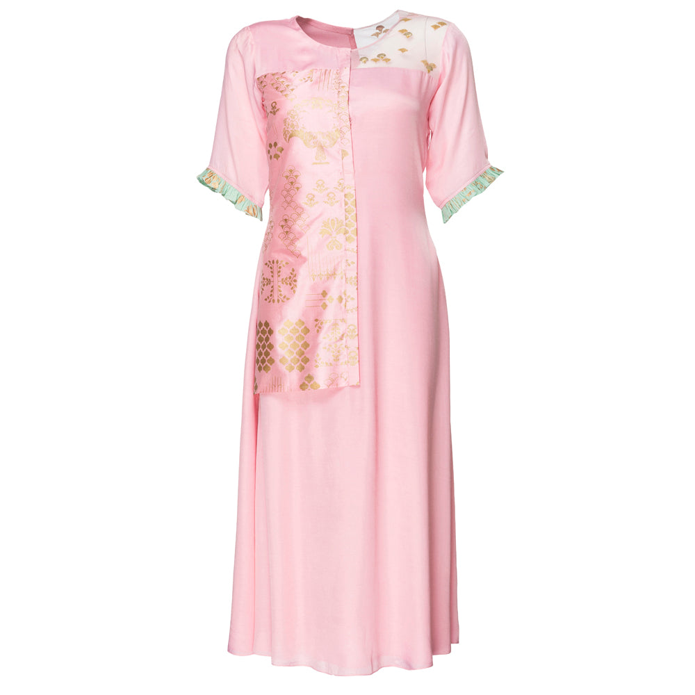 Embroidered Kurta with Layered Palazzo & Printed Dupatta