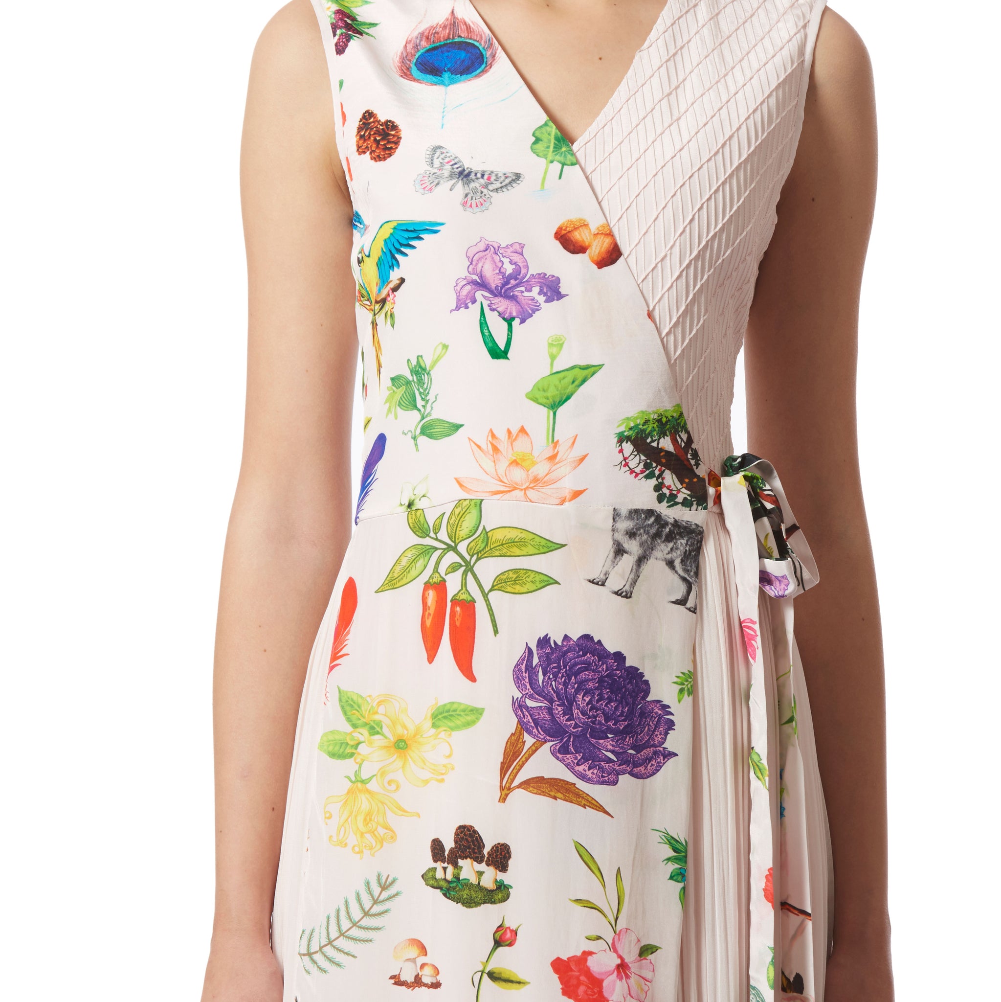 Wrap-Effect Jumpsuit with Pintucks