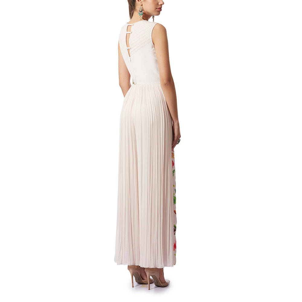 Wrap-Effect Jumpsuit with Pintucks