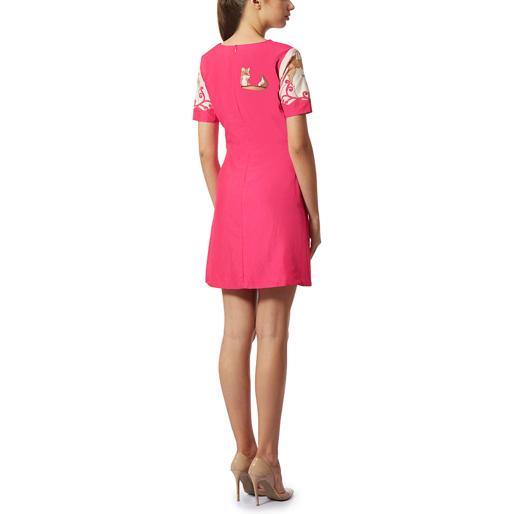 Embroidered Colour Block Dress