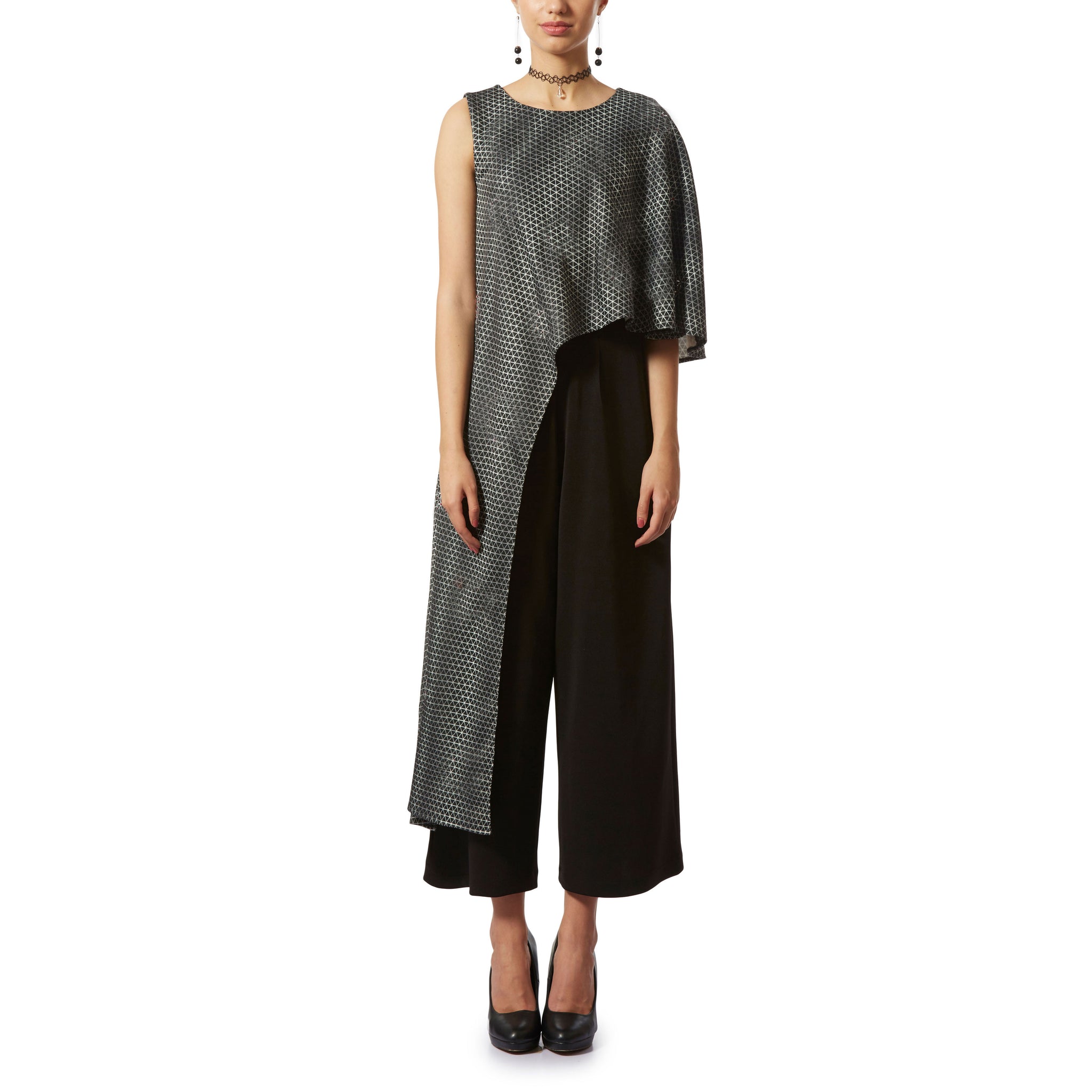 Asymmetrical top with Flared Pants