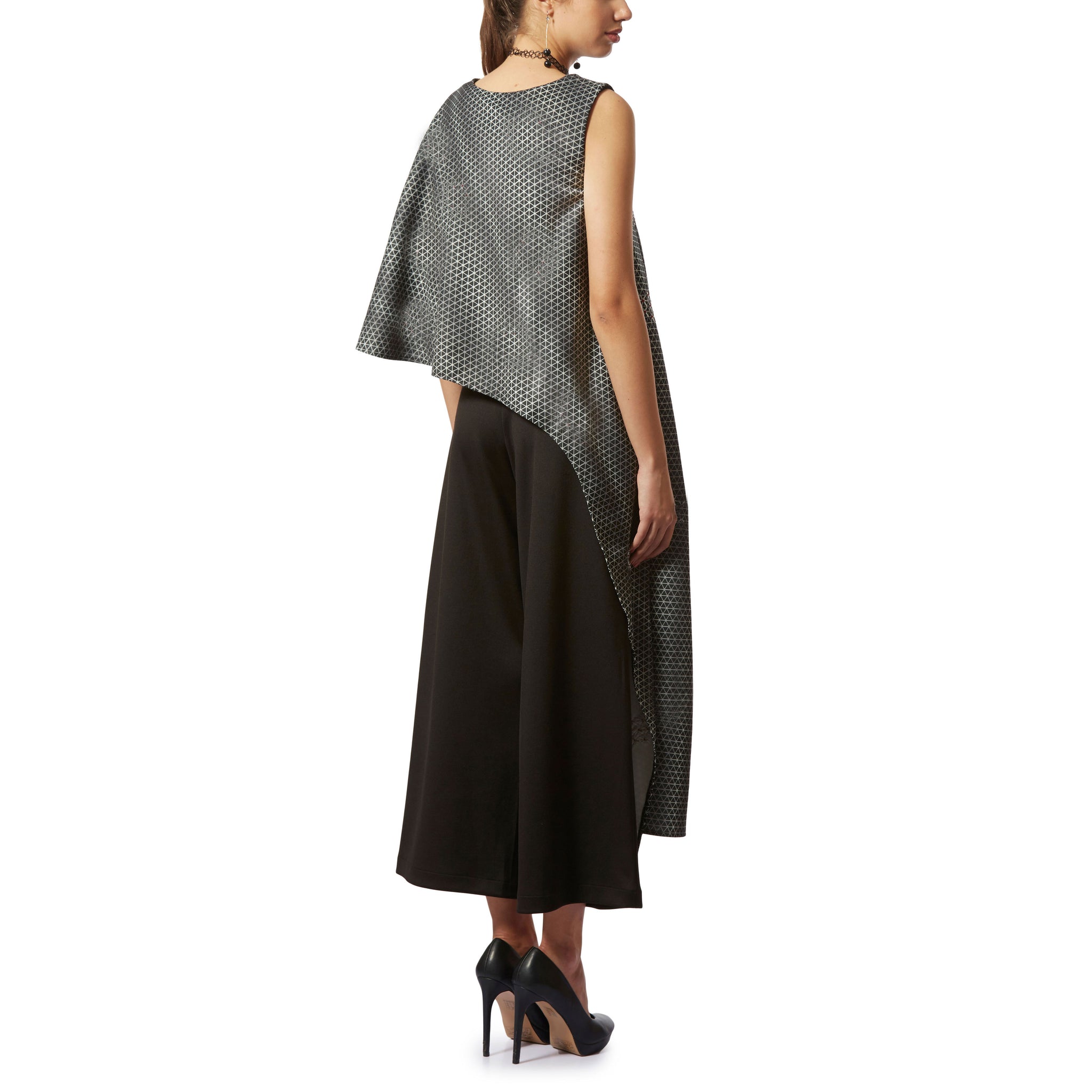 Asymmetrical top with Flared Pants