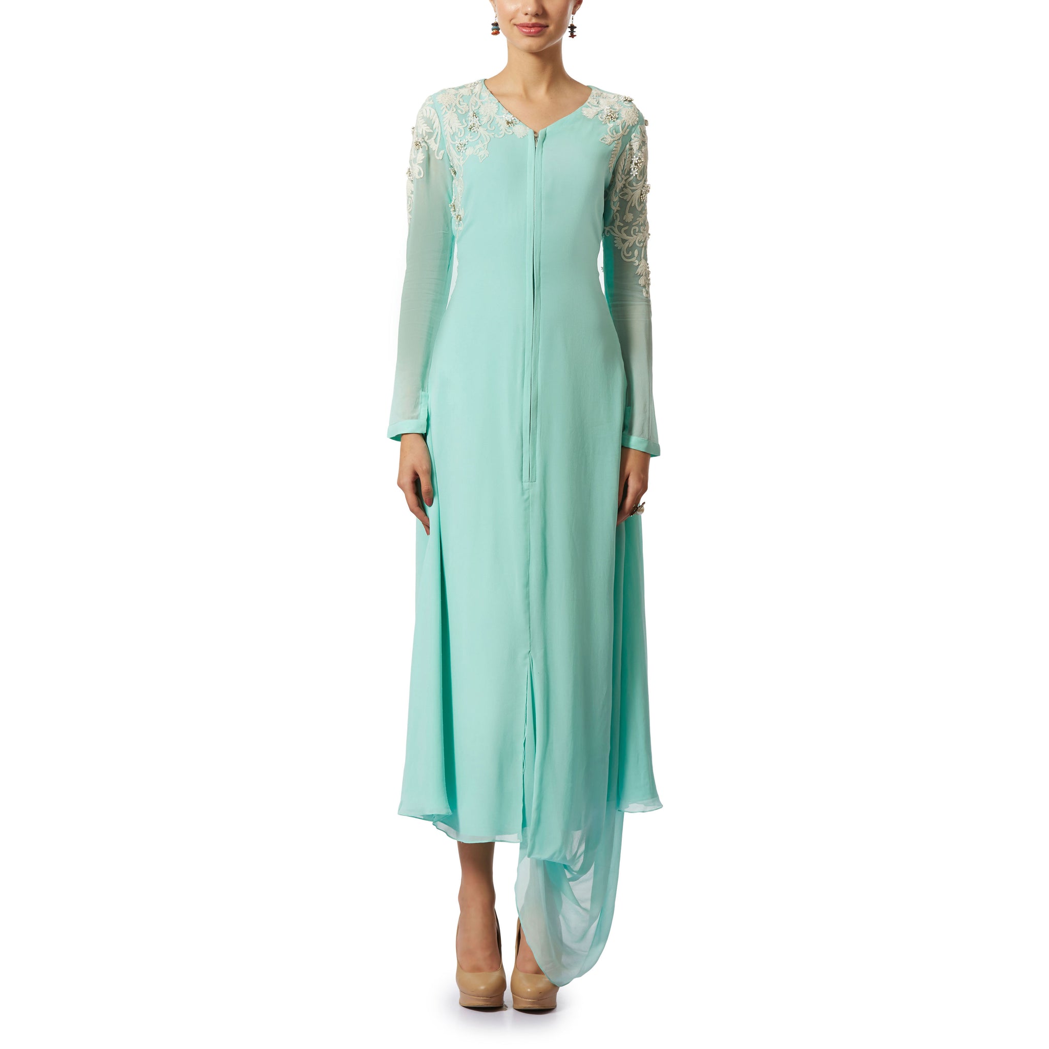Embroidered Draped Tunic
